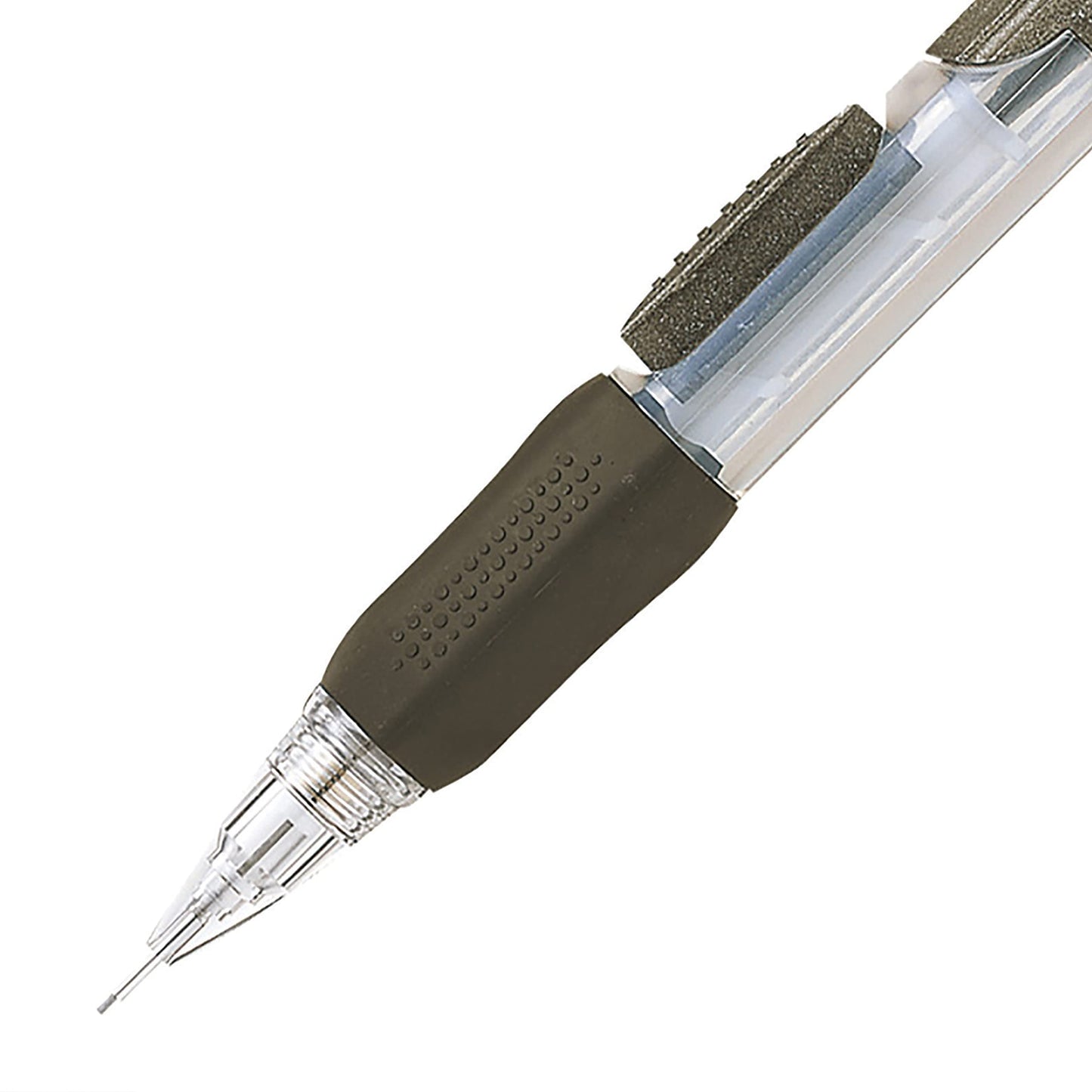 Pentel Side FX Mechanical Pencil with Side Click Lead Advance, 0.5mm Fine Point, Large Retractable Eraser, Black Barrel, PD255-A, Box of 12
