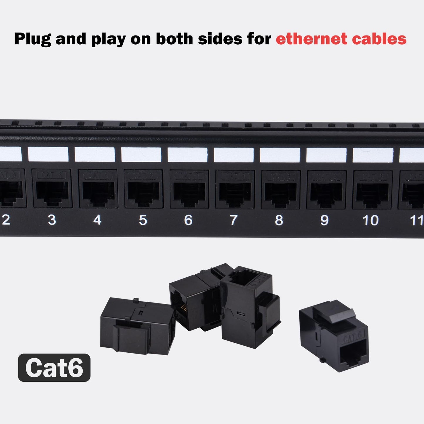 GeeekPi 12-Port Cat6 Patch Panel, 10 inch 1U Rack Mount Modular Panel with Keystone Coupler & Cable Management for DeskPi RackMate T1/T0/T2/T0 Plus/T1 Plus/TL1 10" Width Server Rack & Network Cabinet