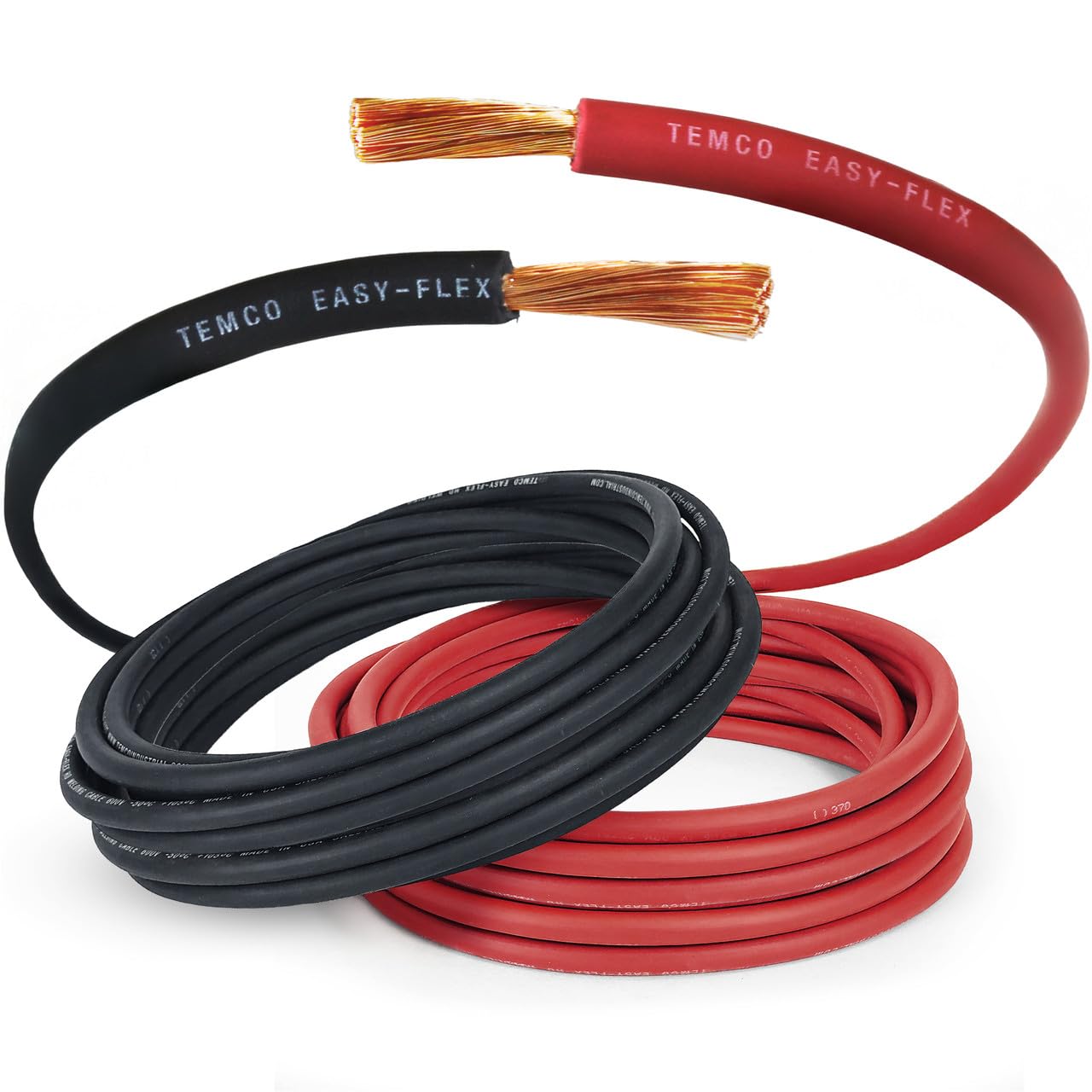 TEMCo Welding Lead & Car Battery Cable WC0202-50' Black/Red (25' Blk, 25' Red) 6 Gauge AWG