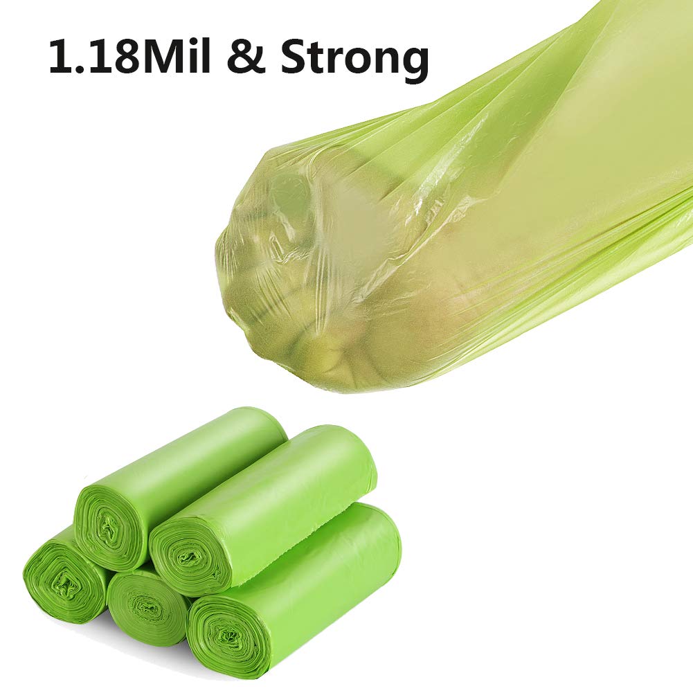 13-15 Gallon Trash Bags Biodegradable Trash Bags Compostable Garbage Bags Recycling Unscented Tall Kitchen Trash Bags for Kitchen, Yard, Lawn,Office(75 Counts, Green)