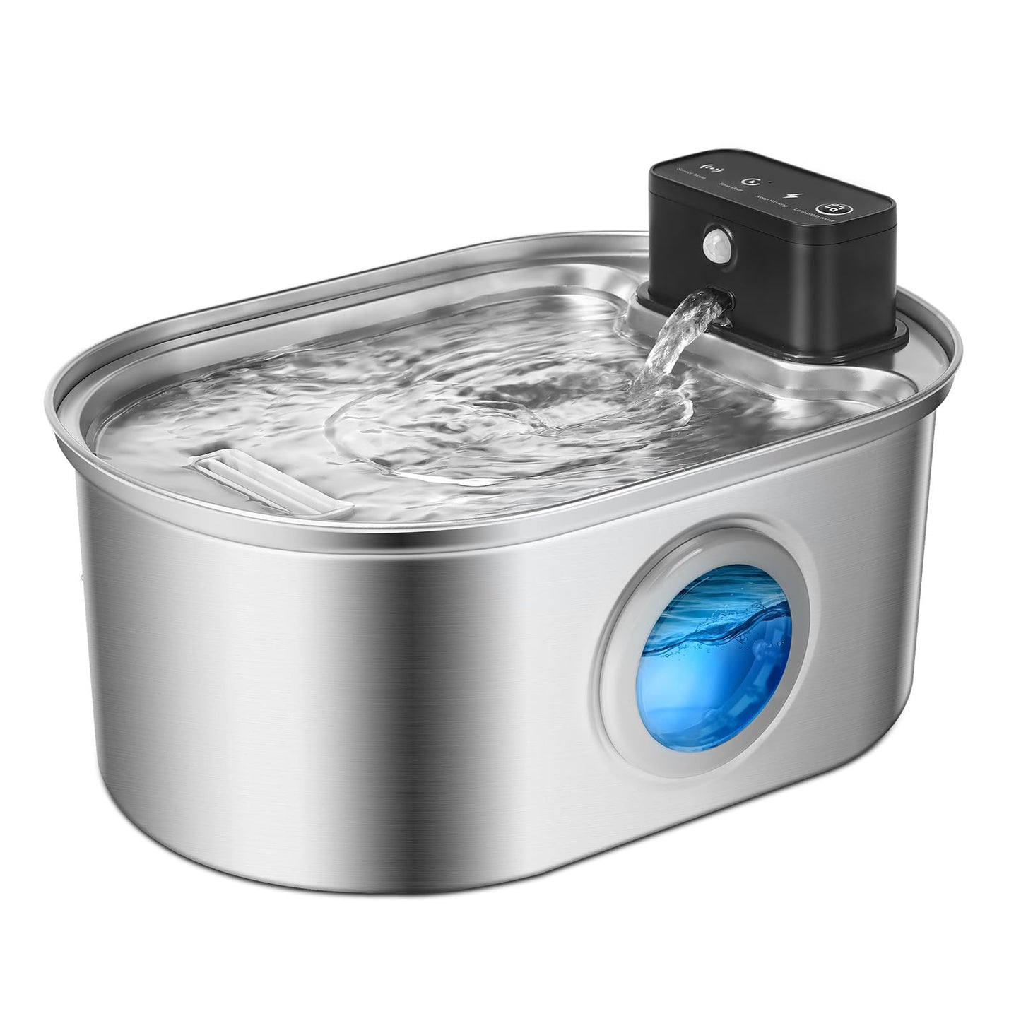 BFLICROY 3.2L Cordless Cat Water Fountain, Automatic Stainless Steel Pet Water Fountain with Motion Sensor, 4,000mAh Rechargeable Battery Operated Cat Water Dispenser, Ultra Quiet Drinking Fountain