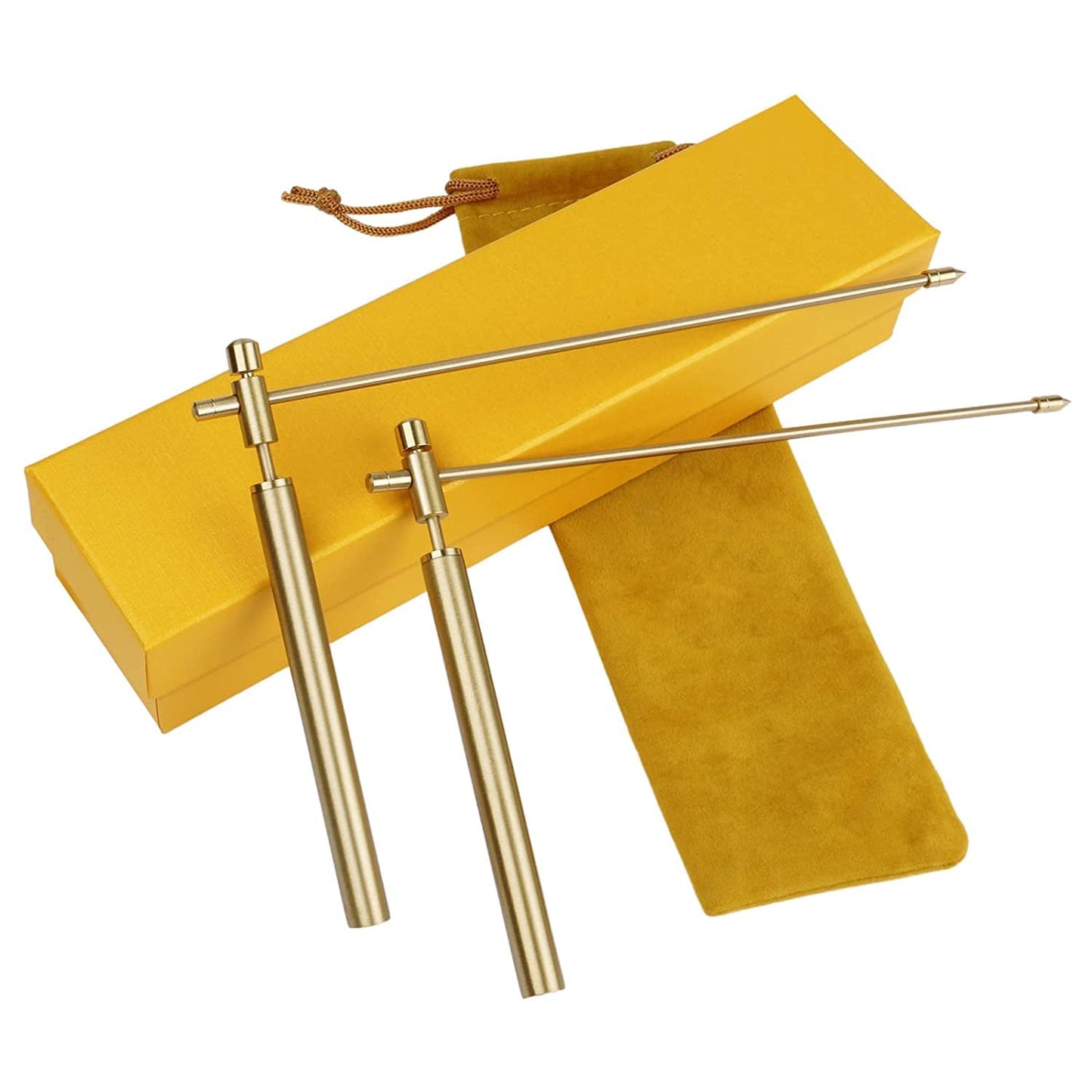 99.9% Copper Dowsing Rods, 2PCS Divining Rods, Solid Copper and Brass With Gift Box and Bag - Detect Gold, Water, Ghost Hunting, Locating Lost Items, Yes/No Questions