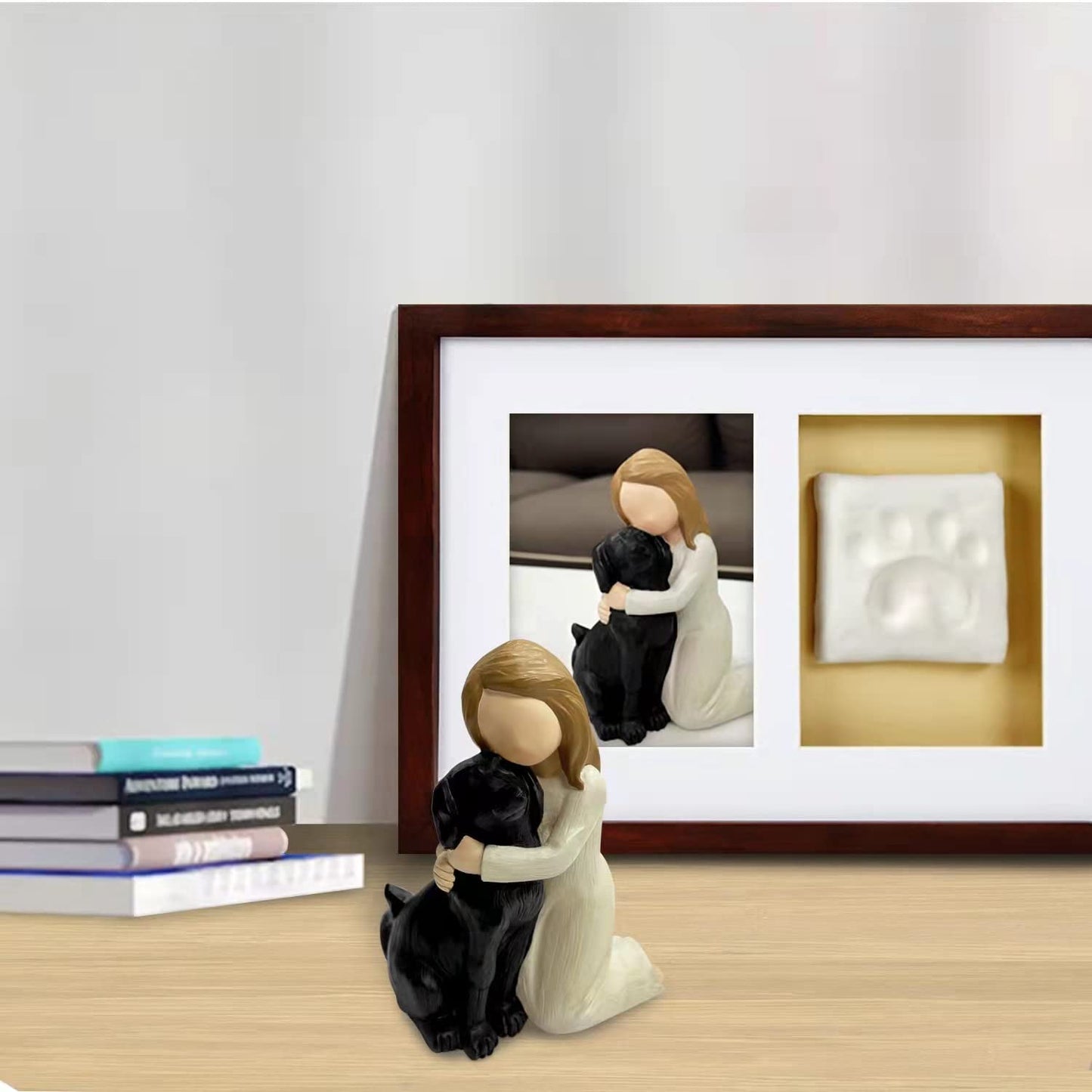 Hensonever Black Dog Angel Figurines, Angel of Friendship Dog Memorial Gifts for Dog Lovers