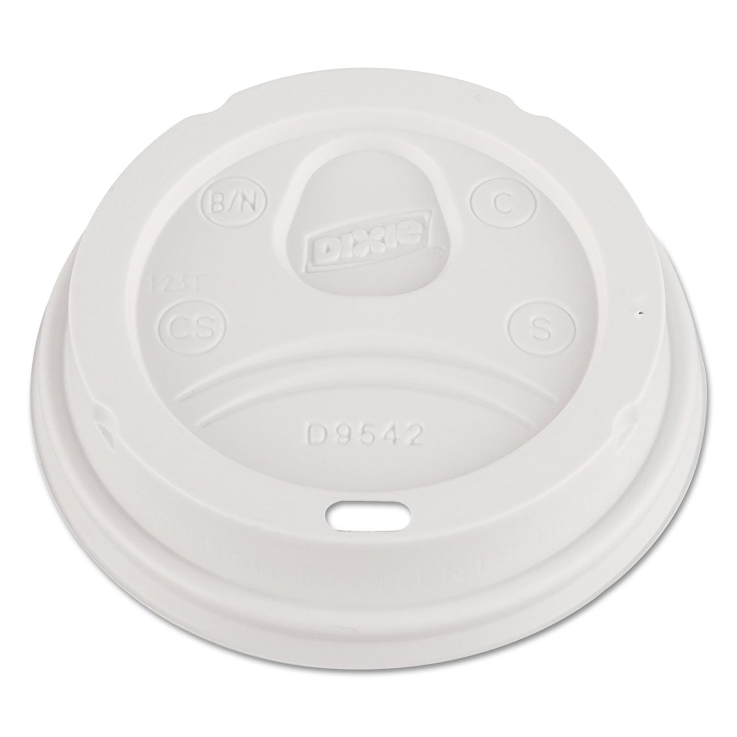 Dome Drink-Thru Lids, Fits 12 oz. & 16 oz. Paper Hot Cups, White, 100/Pack, Sold as 1 Package