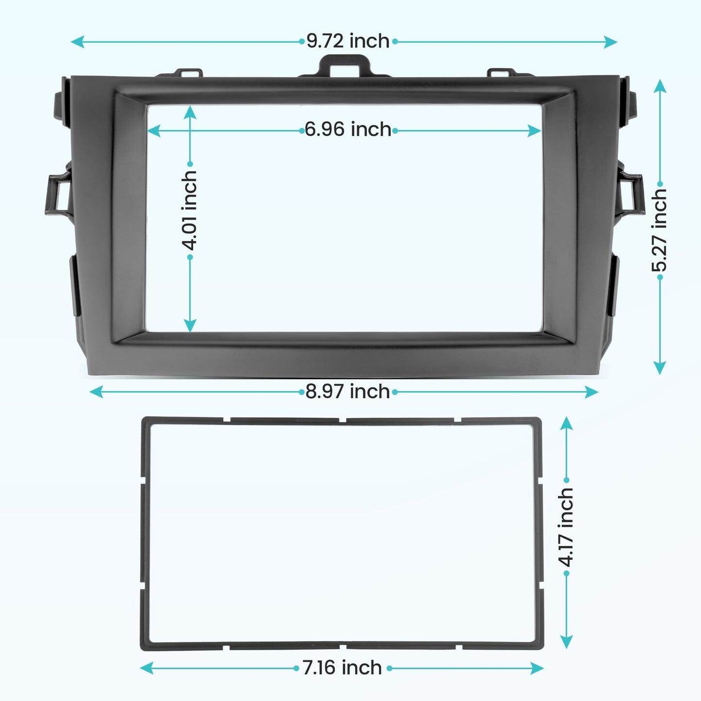 NuIth Double DIN Radio Installation Dash Kit W/Radio Wire Harness for 2009-2013 Toyota Corolla, Aftermarket Radio Dash Stereo Mounting Installation Trim Bezel Bracket Wire Kits
