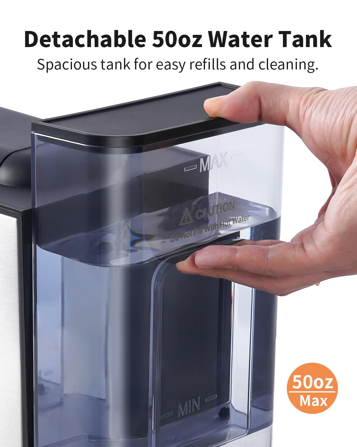 KIDISLE Hot & Iced Single Serve Coffee Maker, K Cup & Ground Coffee Compatible, Bold Flavor Setting, 6–14oz Brewing, Large 50oz Detachable Water Tank, Black 2.0