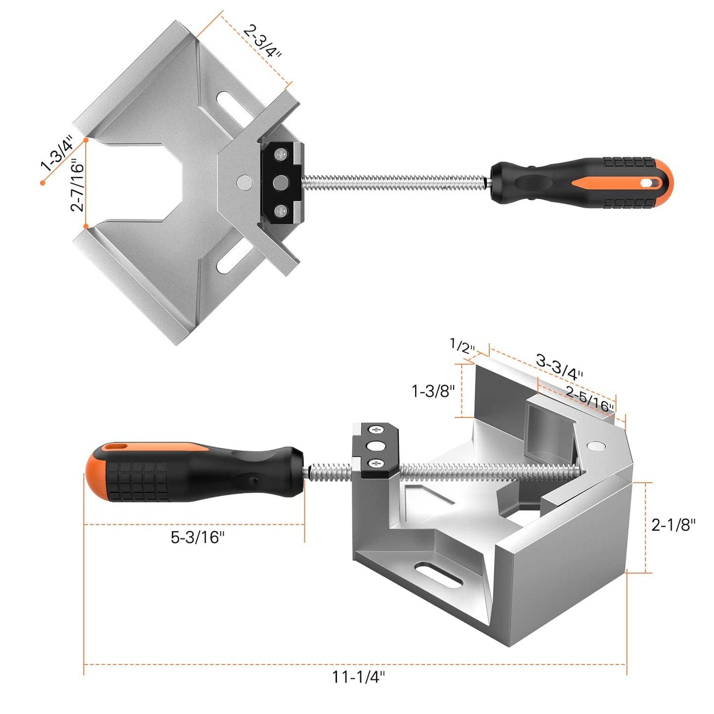 Right Angle Clamp, Housolution [4 Pack]Corner Clamps for Woodworking, 90° Aluminum Alloy with Adjustable Swing Jaw, Right Angle Clip Clamp Tool for Photo Frame Vise Holder Face Frame Boxes Cabinet
