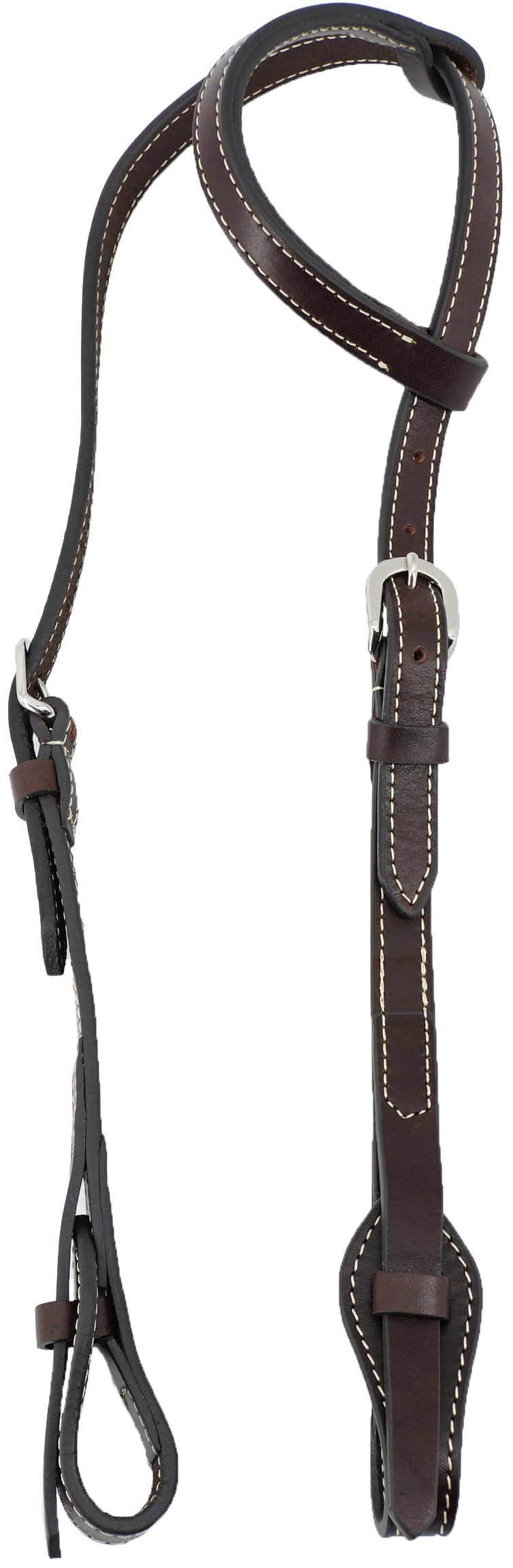 Jeereal Working Tack Quick Change Browband Headstall for Horses Western | Made of Premium Oiled Harness Leather (Dark Coffee)