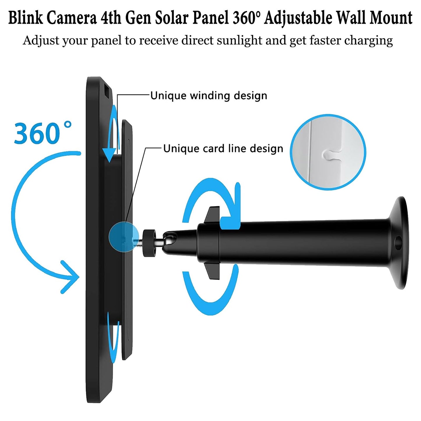 [2 Pack] Solar Panel for Blink Camera Outdoor, Camera Solar Panel Compatible with Blink Outdoor 4(4th Gen) with 13,1ft Calbe, Adjustable Mount (Camera Not Included)