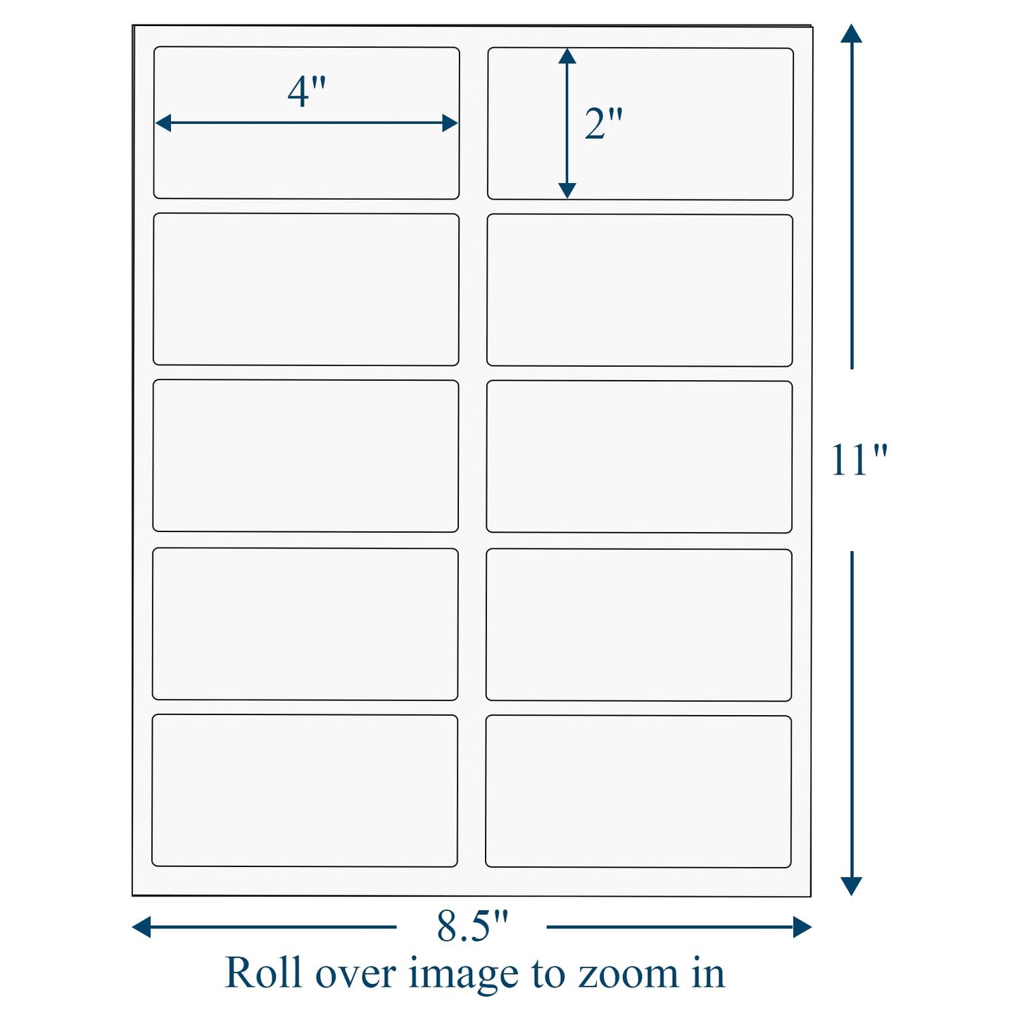 (500 Sheets, 5000 Labels) Sticker Paper, 2" x 4" Shipping Address Labels, 10 Per Page Self Adhesive Mailing Label for Laser and Inkjet Printers