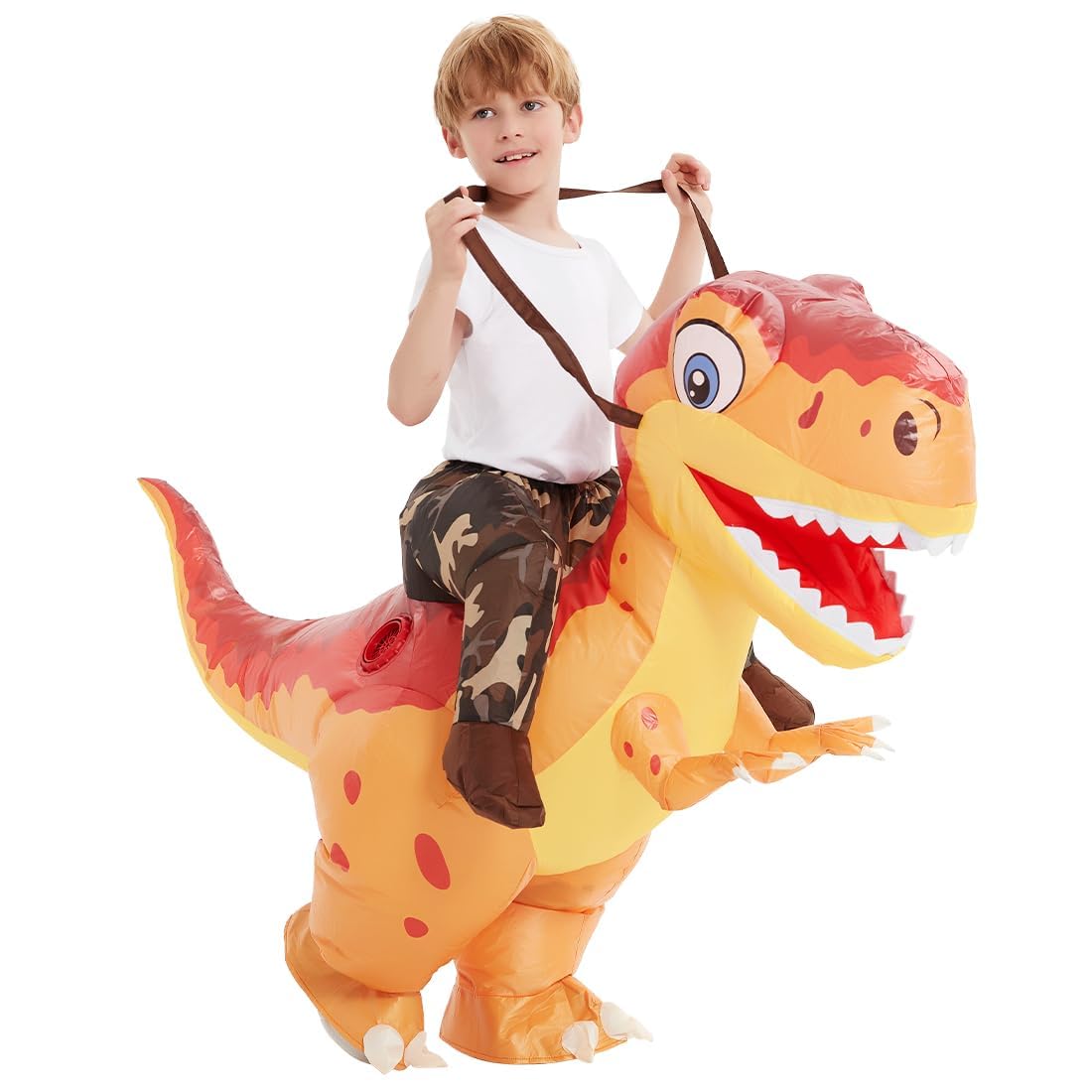 COMIN Inflatable Dinosaur Costume Kids Blow Up T Rex Dino Costumes Funny Fancy Dress for Halloween Party