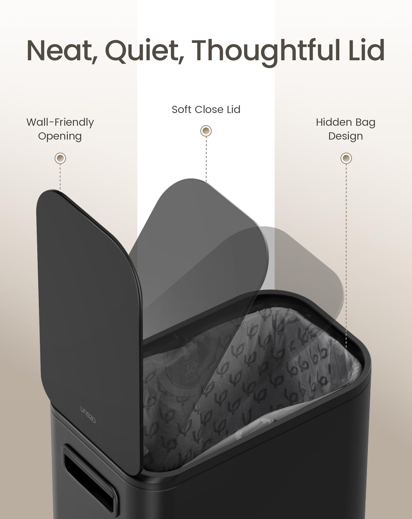 Cesun Black Bathroom Trash Can, 1.3 Gallon Small Garbage Can with Lid, Metal Slim Trash Bin with Foot Pedal, Waste Basket for Bathroom, Bedroom, Office, Matte Black, 5 Liters