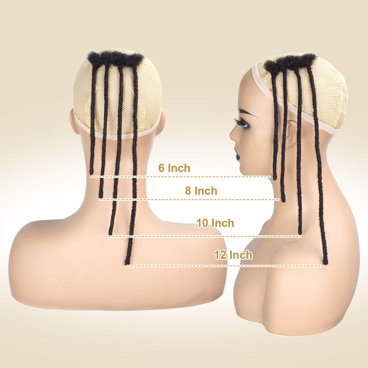 Sangtok 10 inch 40 Strands Loc Extensions Human Hair, 0.6cm Width Real Human Hair Dreadlocks Extensions for Man/Women Full Handmade Dreads Can be Dyed(1B)