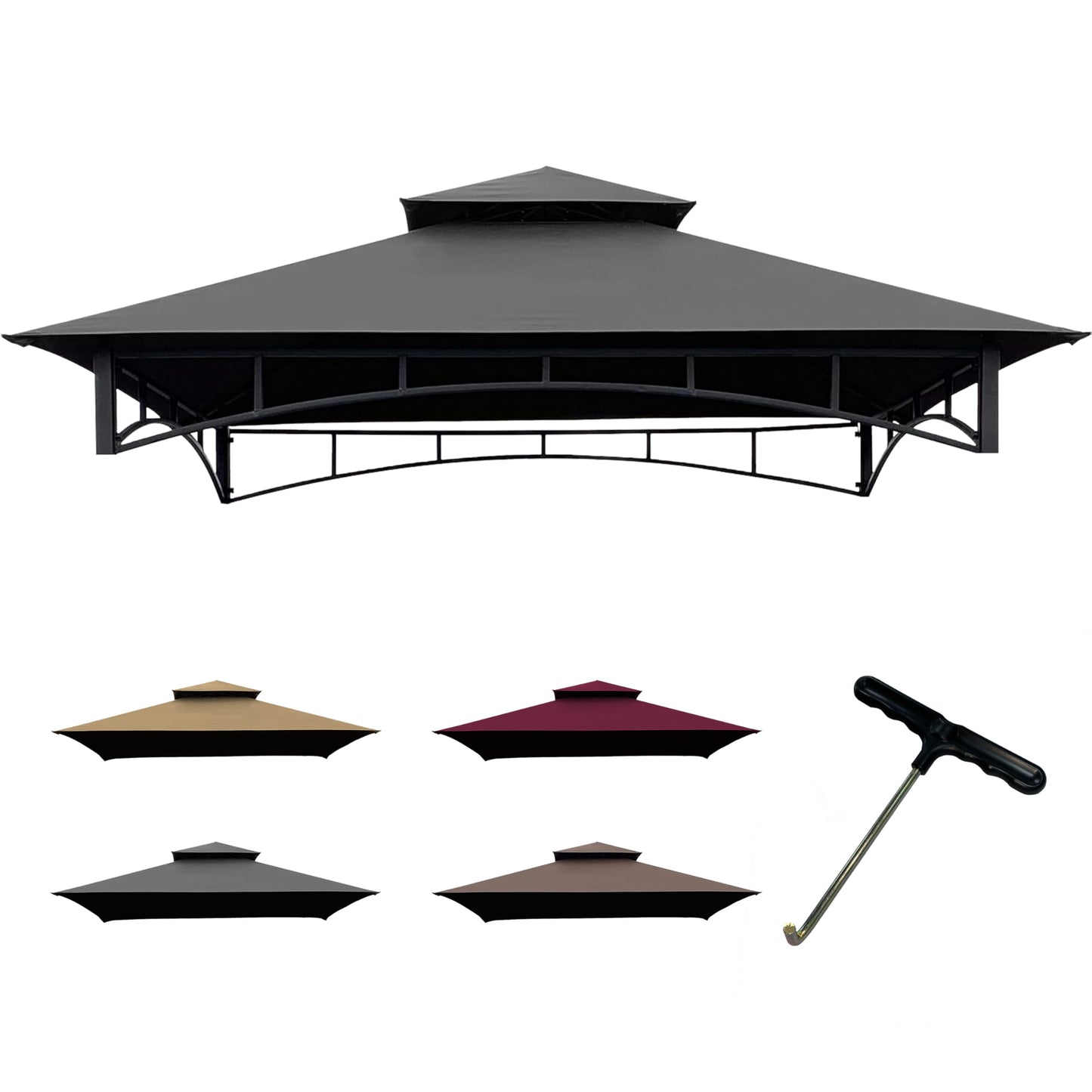 Coastshade Replacement Gill Gazebo BBQ Canopy Top for Model #L-GG001PST-F,8x5 Gazebo Grill Canopy BBQ Gazebos Top Only,Gray