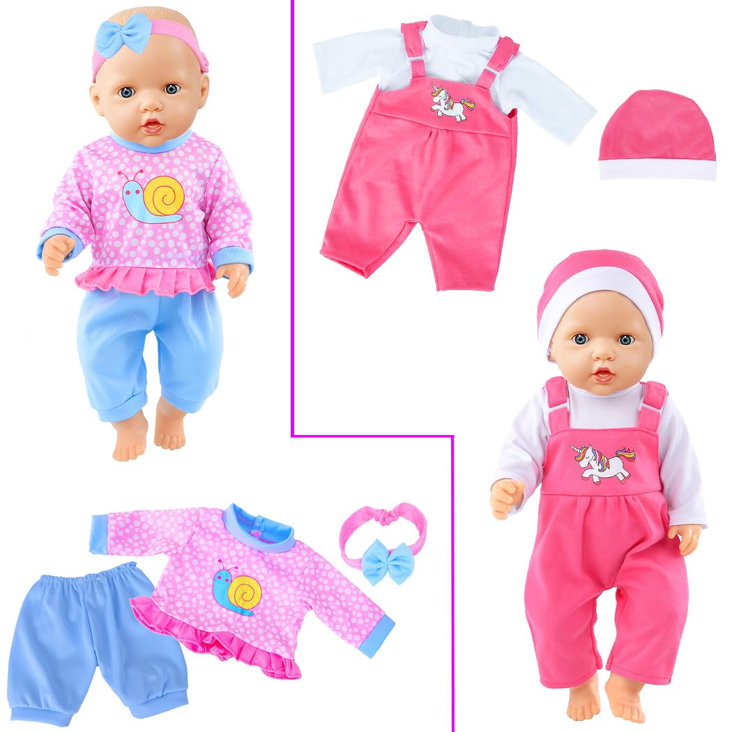 10 Sets Doll Clothes for Baby Dolls – Vibrant Outfit Perfect for 15-16-17 Inch Baby Dolls with Accessories