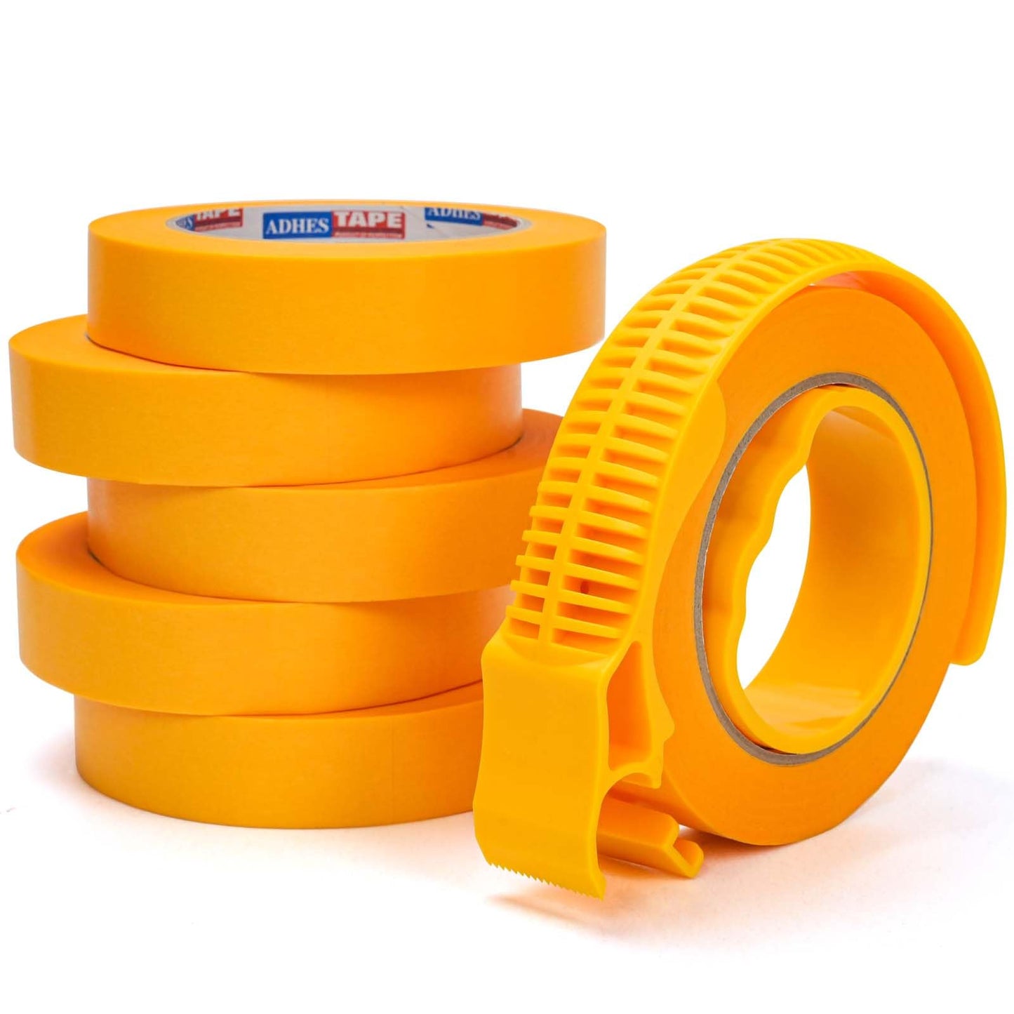 ADHES Washi Masking Tape with Dispenser, 0.94 Inch x 60 Yards x 6 Rolls, Easy Tear Painters Tape for Painting, Craft, DIY, Labeling & Gift Wrapping, Residue-Free Decorative Paper Tape for Home, Office