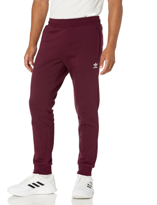 adidas Originals Men's Trefoil Essentials Joggers, Maroon, Small