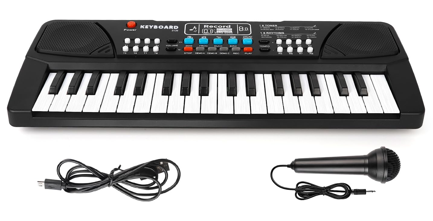 Kids Keyboard Piano 37 Keys Piano for Kids Electronic Piano with Microphone Educational Musical Toys for 3 4 5 6 Year Old Boys Girls Gifts Age 3-5