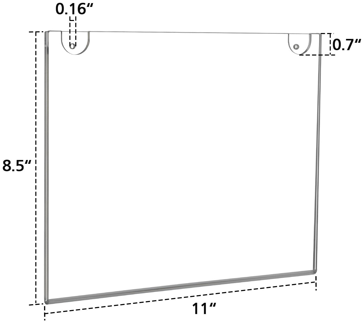 NIUBEE Acrylic Sign Holder 8.5x11 Horizontal,Clear Plastic Picture Frames for Paper, Bonus with 3M Tape and Mounting Screws(10 Pack)