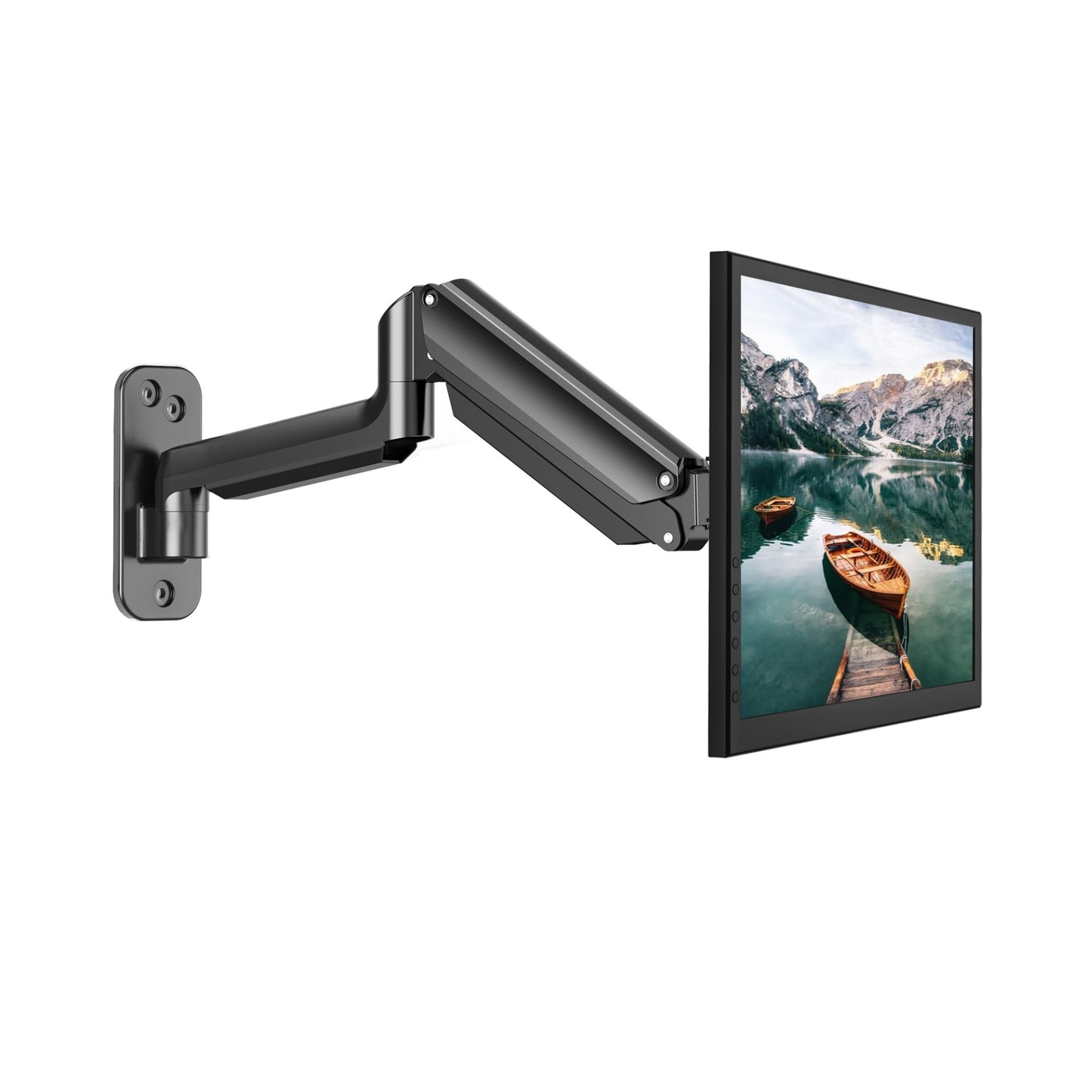 HUANUO Monitor Wall Mount for 17 to 32 Inch Computer Screen, Monitor Wall Mount Arm Holds up to 17.6lbs, Height Adjustable Full Motion Design Wall Monitor Arm - VESA Mount 75x75,100x100