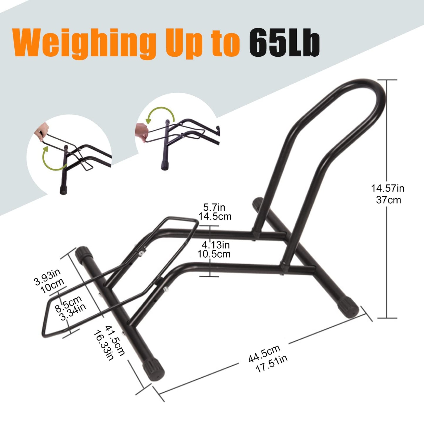 Bike Stand Floor Bike Rack Garage Bicycle Stands for Storage Indoor/Outdoor, Front and Rear Wheel Parking Rack Stand Perfect for 16"-29" Kid's Bikes/Mountain Bike/Road Bike