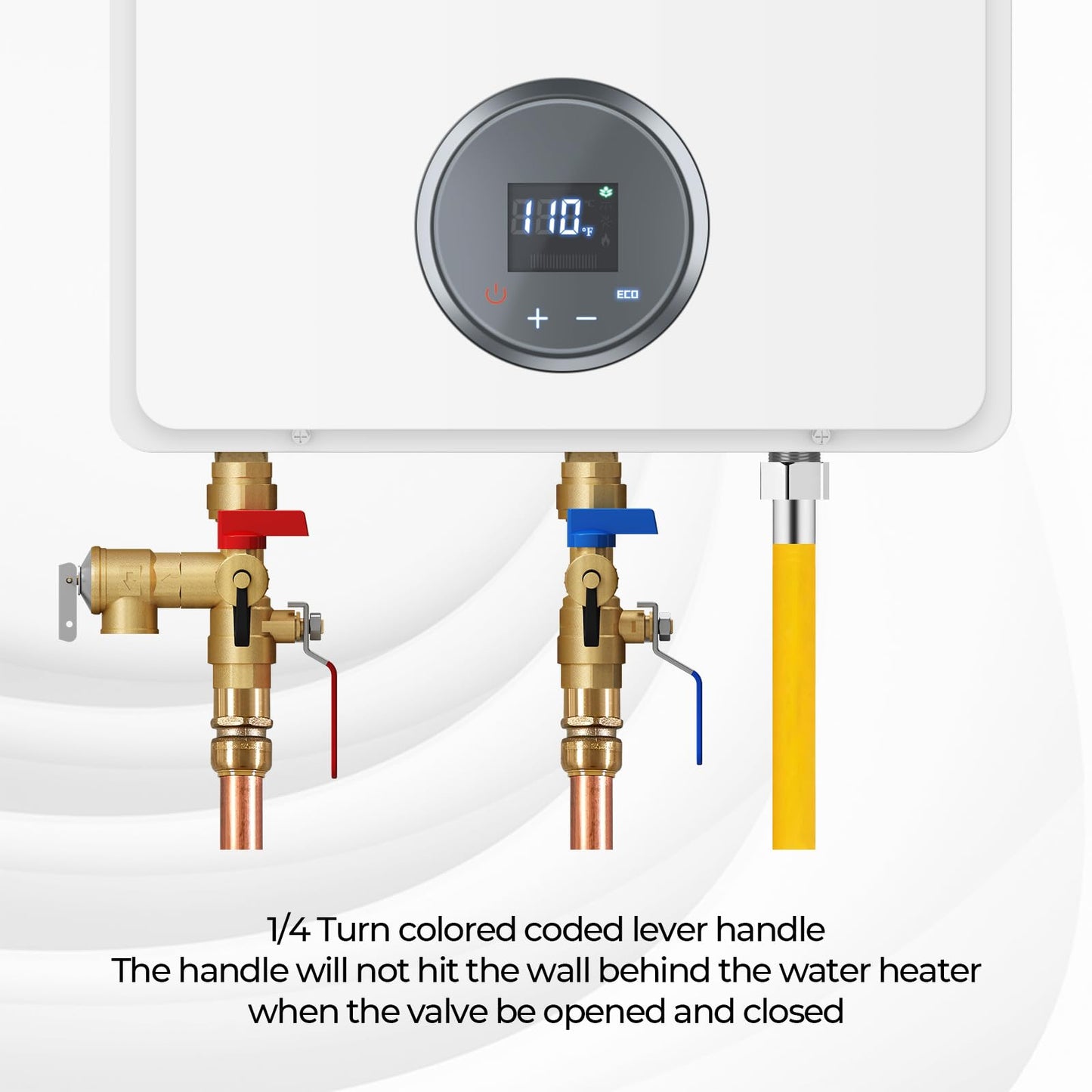 FOGATTI 3/4 Inch IPS Isolator Tankless Water Heater Industry Leading Service Valve Kit, with 150 PSI Pressure Relief Valve