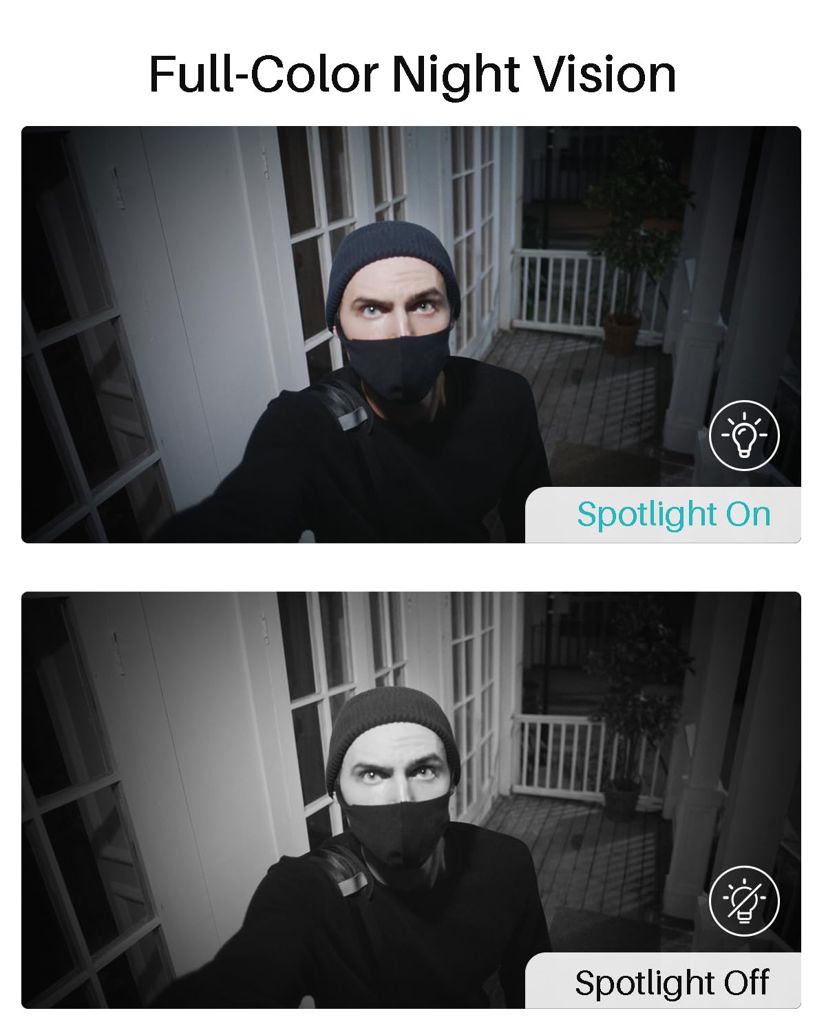 Add-on Wireless Security Camera(Base Station Required), WUUK 2K Home Camera Surveillance Exterieur WiFi, No Monthly Fee, Color Night Vision, Waterproof, Compatible for Alexa & Google