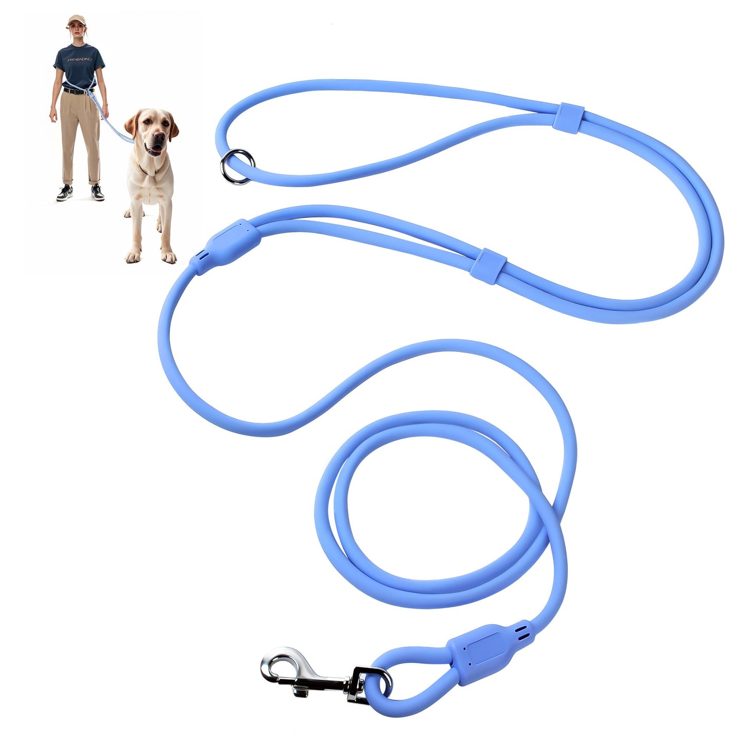 Fida Hands Free Dog Leash for Large Dogs Heavy Duty, Adjustable Crossbody/Waist Leash for Small/Medium/Large Dogs, Waterproof Hands-Free Dog Leashes for Running, Walking & Training(L, Blue)