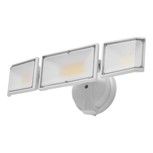 CELAVY 50W LED Flood Light Outdoor, 5500 Lumen Super Bright Exterior Security Lights, 3000K/5000K Light, IP65 Waterproof Wall/Eave Mount Flood Light 3 Adjustable Heads for Garage, Yard (White)