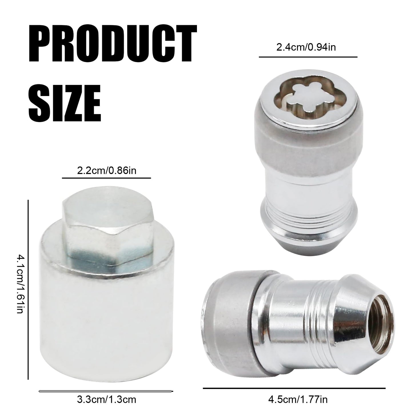 Saihisday Anti-Theft Wheel Locks Locking Lug Nuts Set 82215711 Replacement for Jeep Wrangler JL 2018-2023 Gladiator JT 2020-2023 with Key