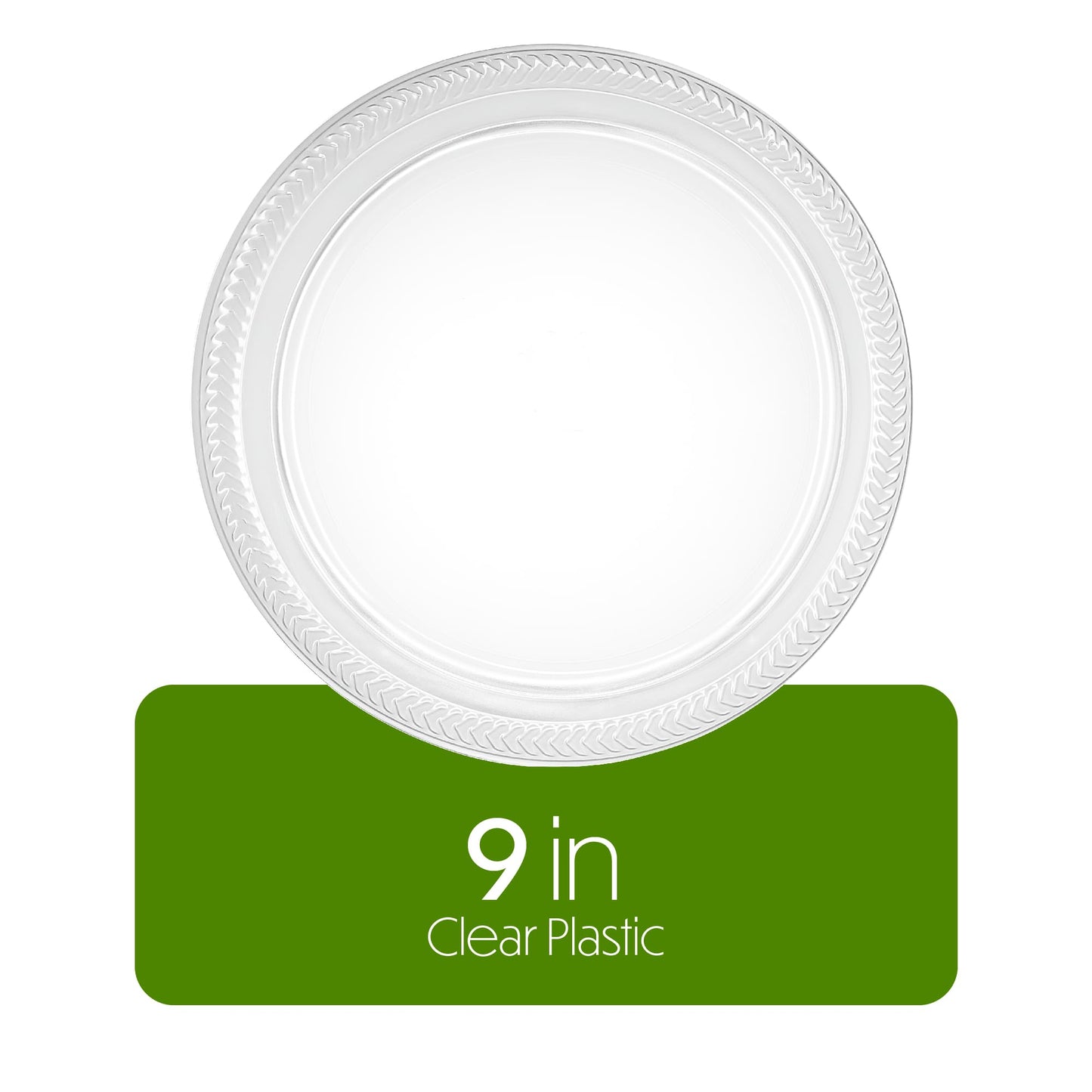 PLASTICPRO 160 Pack Clear Plastic Plates 9 Inch Bulk Pack Durable Disposable Plastic Dinner Plates for Parties Events BBQ