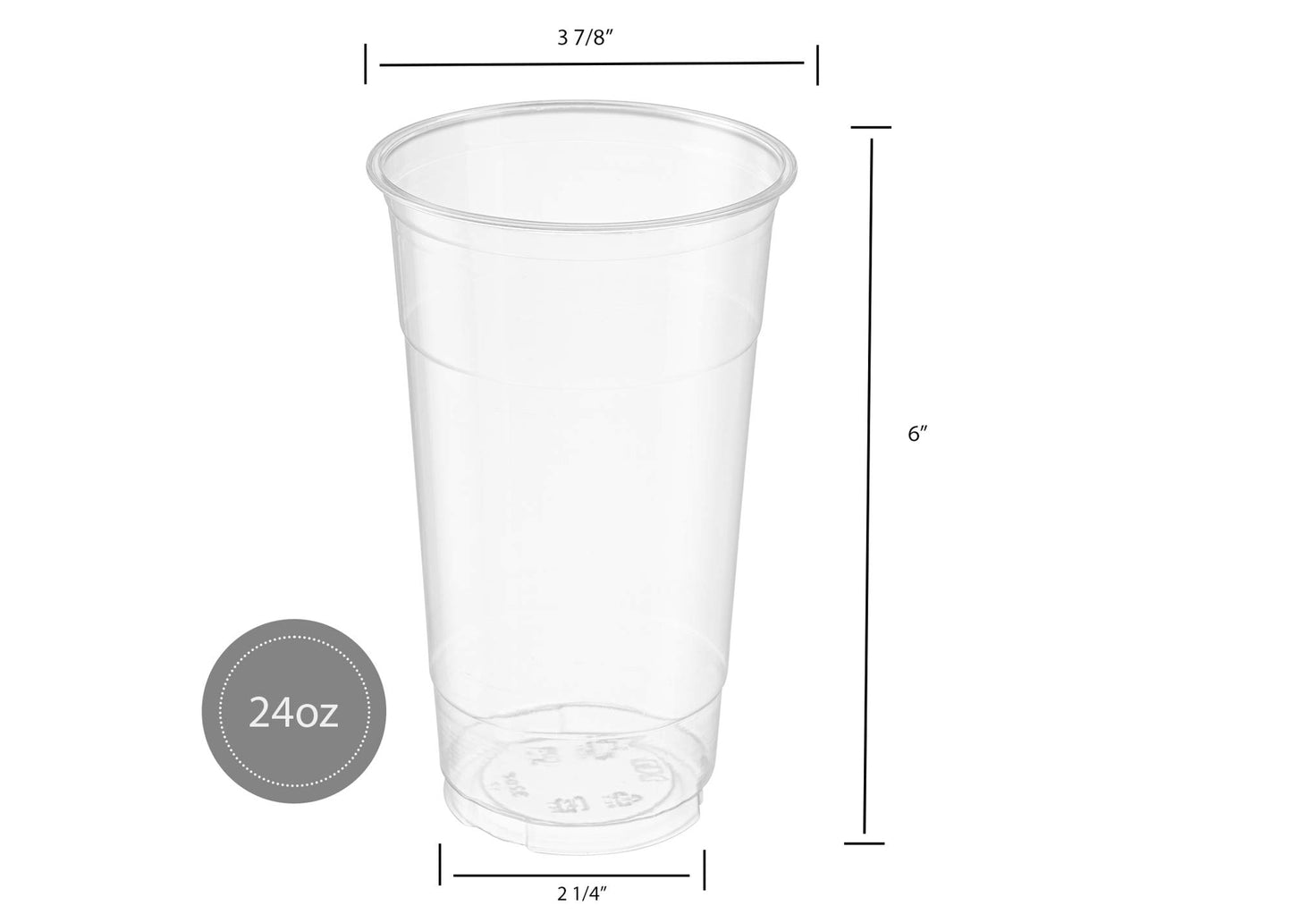 [50 Sets - 24 Oz] Crystal Clear PET Plastic Cups With Dome lids for Iced Coffee, Cold Drinks, Milkshake, Slush Cup, Smoothy's, Slurpee, Party's, Plastic Disposable Cups