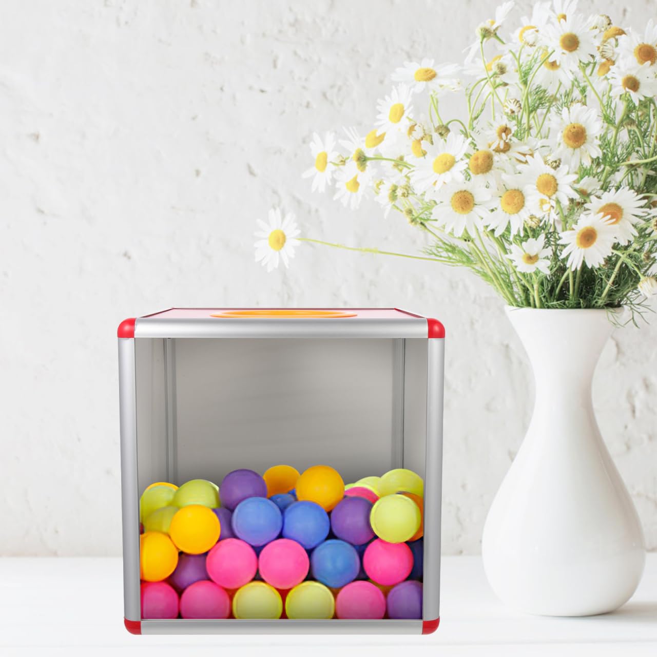 SAFIGLE Multi-Function Lottery Box 9.8 Inch Clear Raffle Draw Box with Slot for Tickets Ballots Donation Meeting Use
