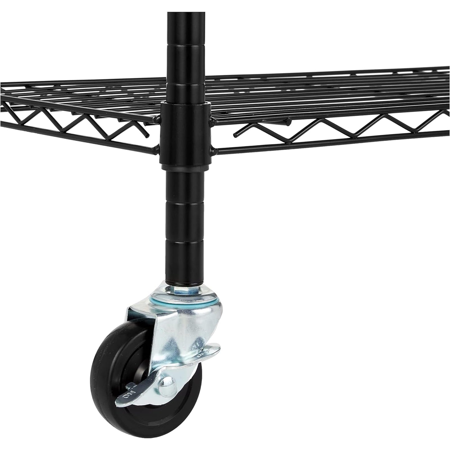 Hlyluoyi 3 Inch Casters Set of 4, Wheels for Shelves, Heavy Duty Wire Shelving Casters,1/4-20x1Threaded Stem Casters Compatible for 3/4 Shelf Pole of Metal Shelving,Wire Shelf,Shelving Unit,Wire Rack
