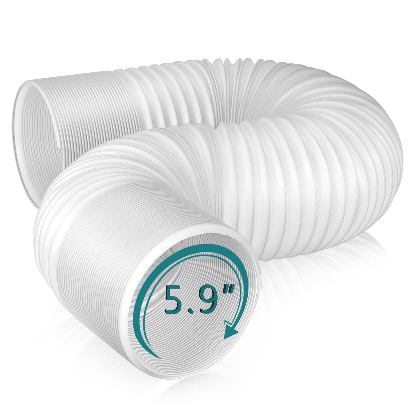 Air Conditioner Exhaust Vent Hose - 5.9 inch Diameter, 80" Length, Universal Clockwise Thread Air Vent Compatible with Whynter, Frigidaire, LG, Delonghi Toshiba, Delonghi, JHS