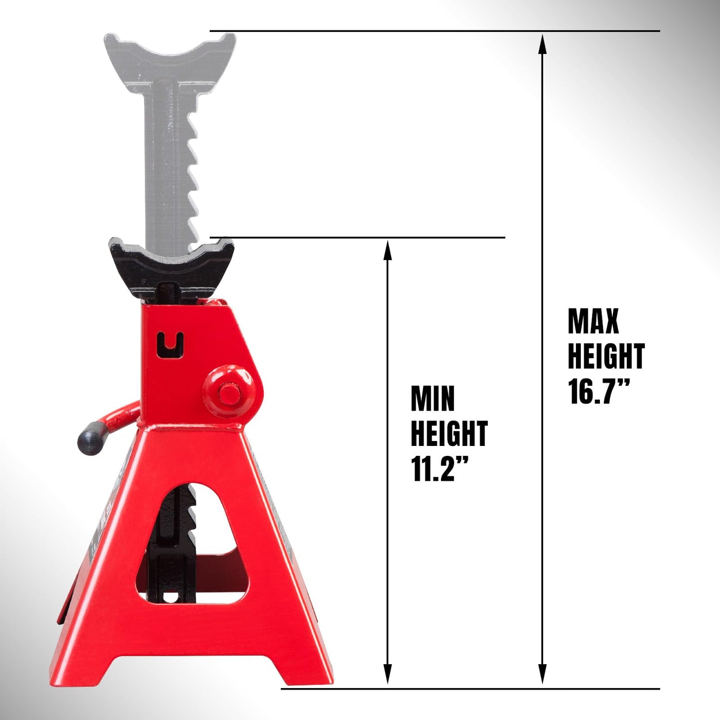 Jack Stands 3 Ton (6,000 LBs) Car Jack Stand Adjustable Car Lifting Stand (Not Suitable for SUV,Truck), Red, 2 Pack