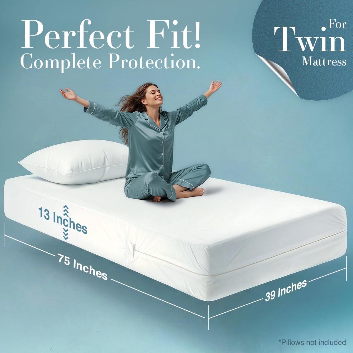 Utopia Bedding Zippered Mattress Encasement Twin (Pack of 2) - 100% Waterproof and Bed Bug Proof Mattress Protector - Absorbent, Six-Sided Mattress Cover