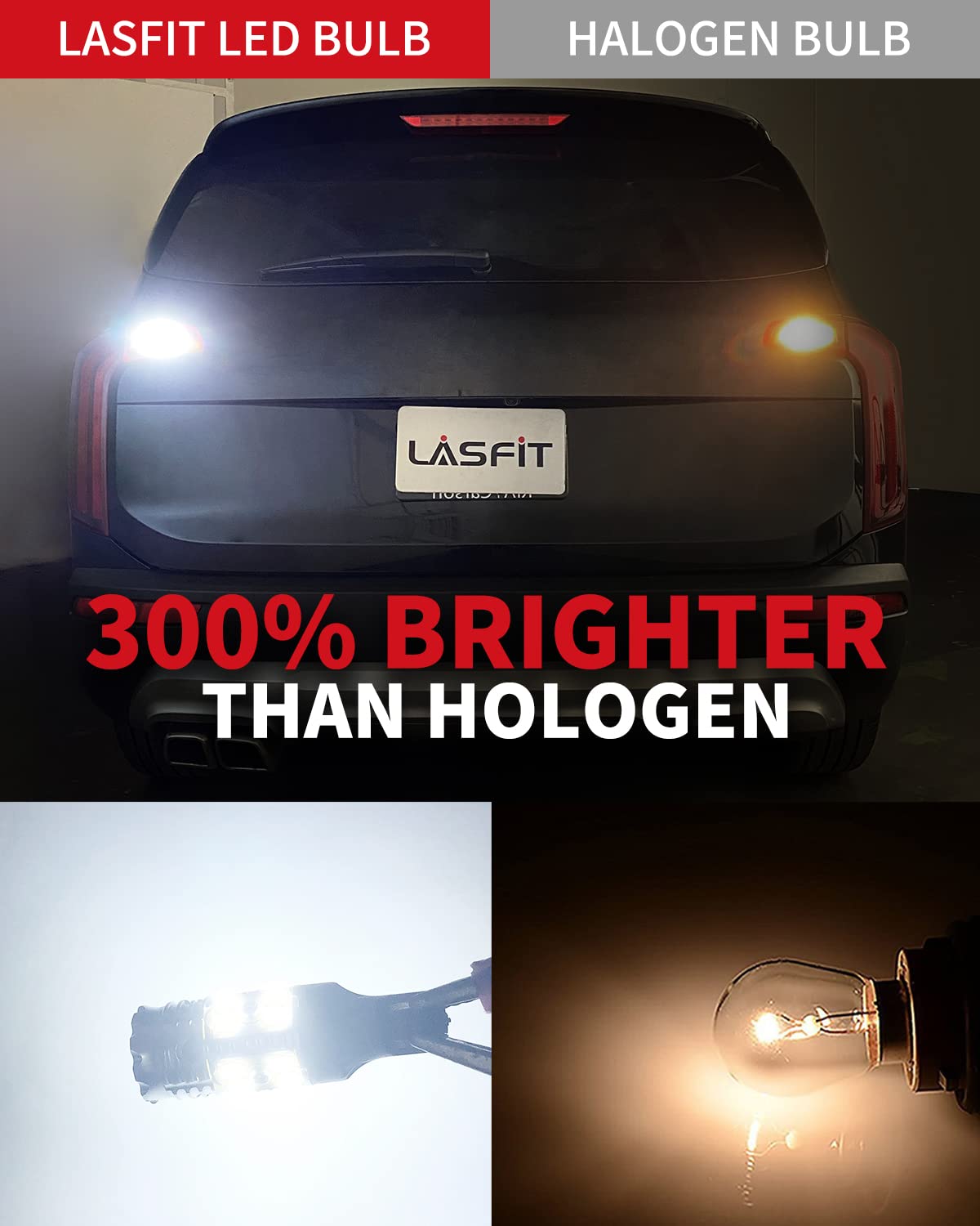 LASFIT 2026 𝐔𝐩𝐠𝐫𝐚𝐝𝐞𝐝 912 921 LED Bulb Reverse Backup Light T15 W16W, Canbus Resistor No Error For 99% Cars, 13W 10X Brighter Halogen 1:1 6000K Xenon White, Automotive 904 906 916 Plug-N-Play