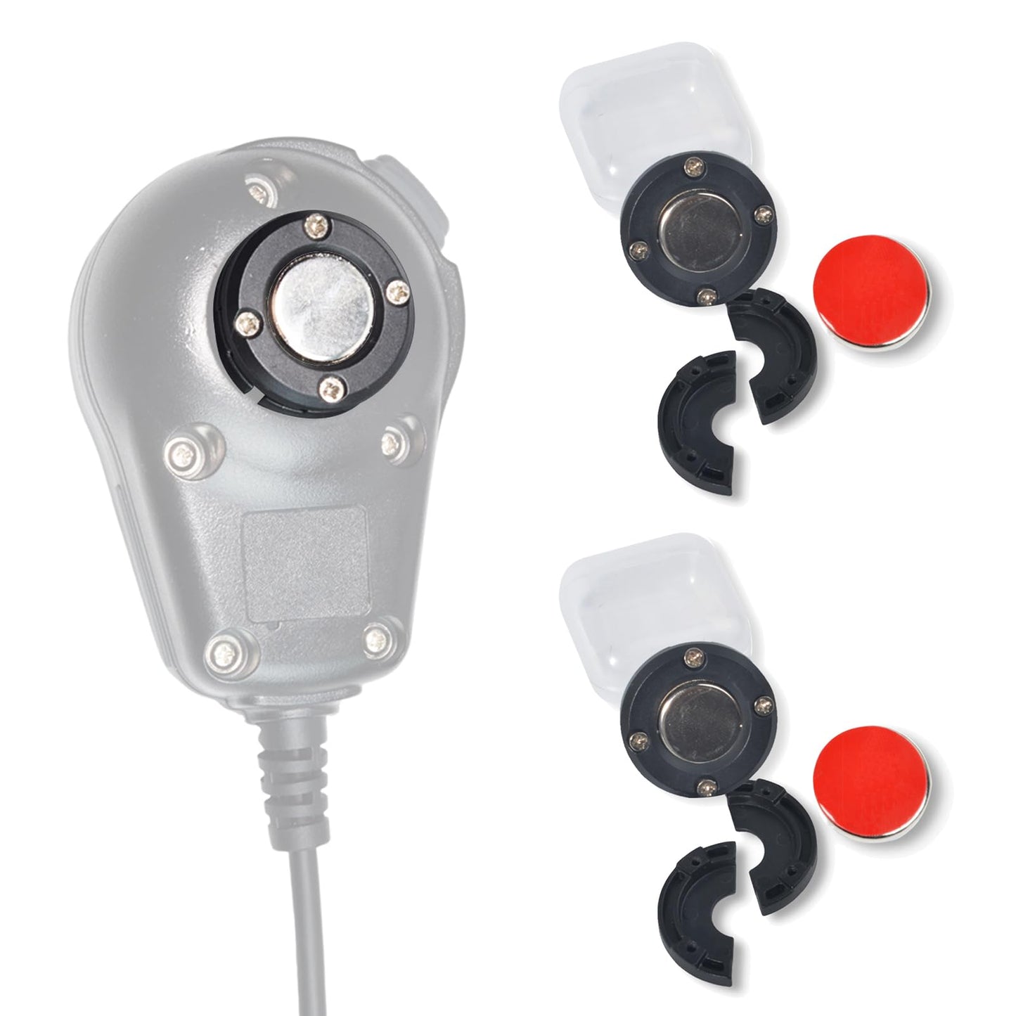TWAYRDIO Magnetic Radio Mic Holder 2-Pack, Mobile Microphone Magnet Mount, CB Mic Hanger, for Motorola Kenwood Mics, Mounting Solutions for Car Truck Dash Board