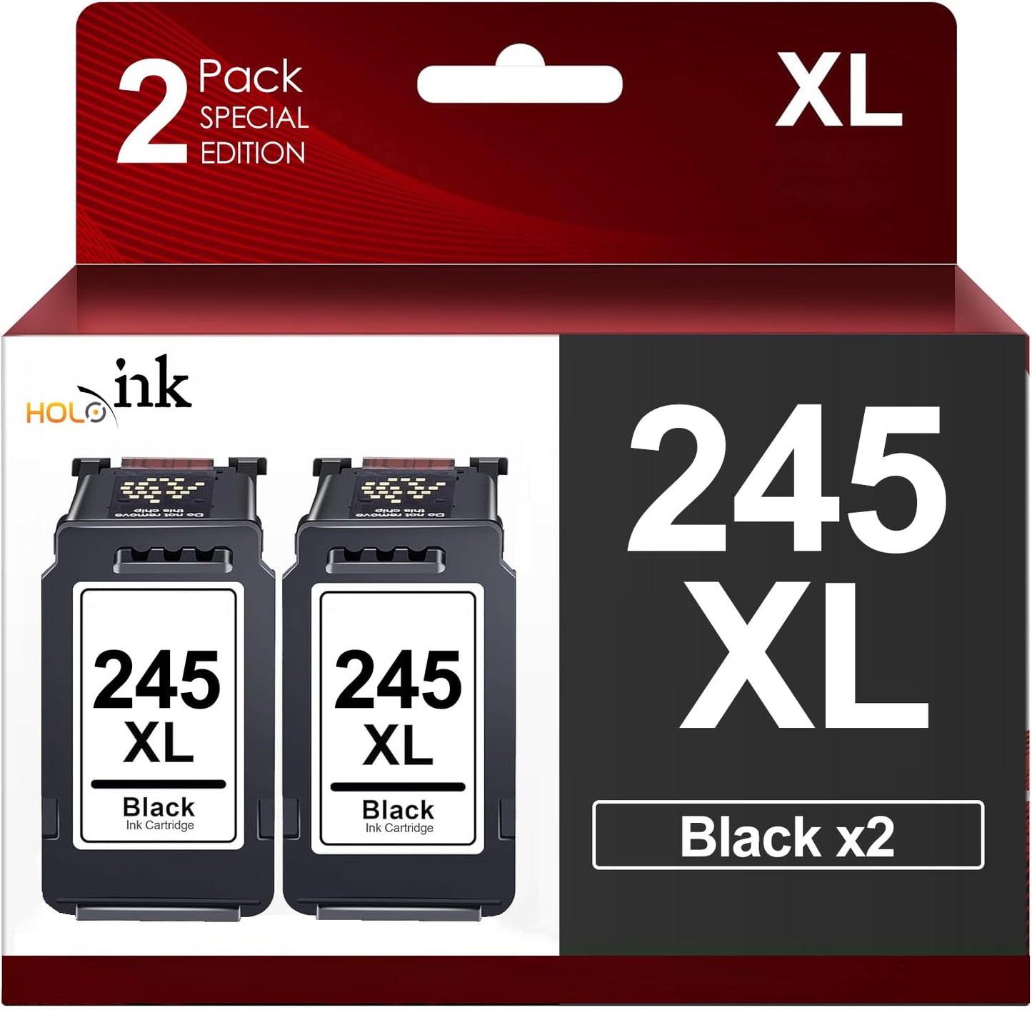 245XL Black Ink Cartridges Compatible for Canon 245XL PG-245 XL Compatible with Pixma MX490 MX492 TR4520 MG3022 MG2522 MG2920 MG2420 MG2520 TS3322 Printer (2 Black)