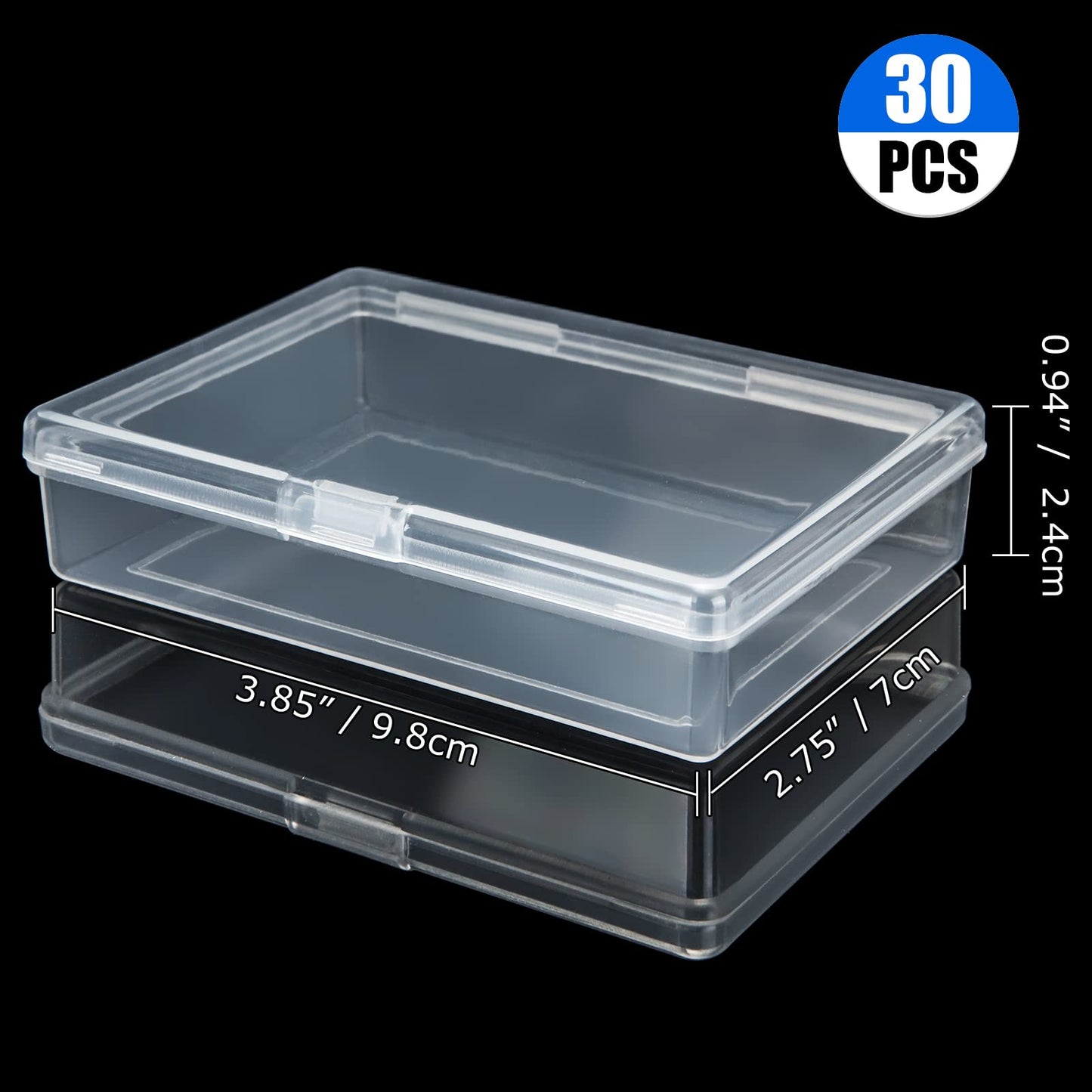 APACALI 30PCS Playing Card Case Clear Plastic Gaming Game Card Holder Organizer, Snaps Closed Clear Card Box Small Hard Plastic Card Storage Box, Empty Trading Card Storage Box 3.8x2.7x0.94 Inch