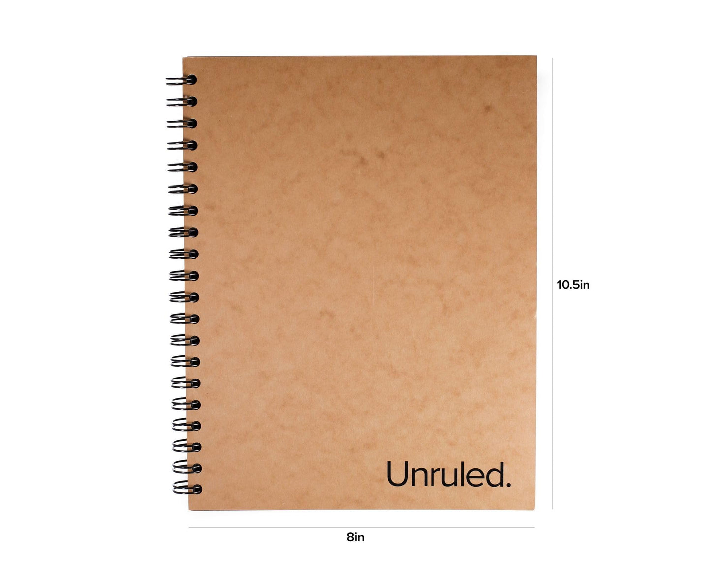 Unruled Classic Blank Spiral Notebook, 60lb Premium Plain Paper, 70 Sheets, Recycled and Sustainable, 10.5" x 8", 3 Pack, Assorted Foil/Wire