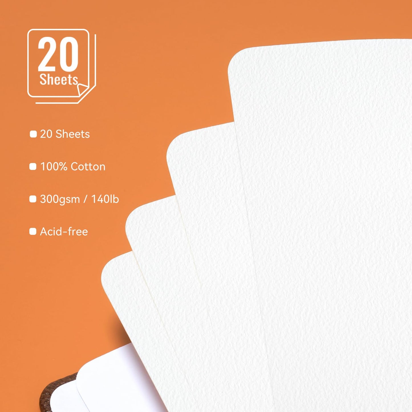 Paul Rubens Watercolor Journal,2 Pack 40 Sheets 100% Cotton Acid-Free Cold Press Watercolor Sketchbook 7.24 * 5.12 Inches, 140lb/300gsm for Watercolors, Gouache, Acrylics
