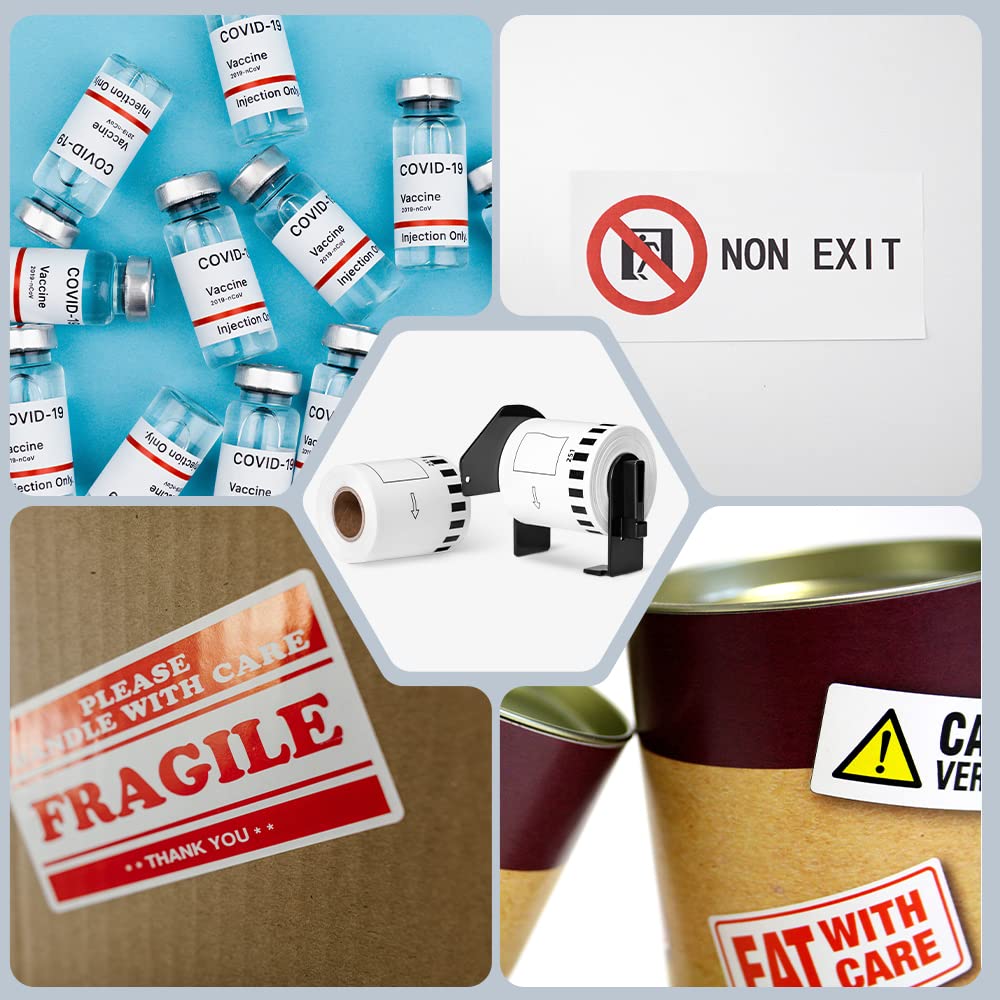 DK-2251 Compatible Brother DK2251 Labels Black/Red Label on White Paper