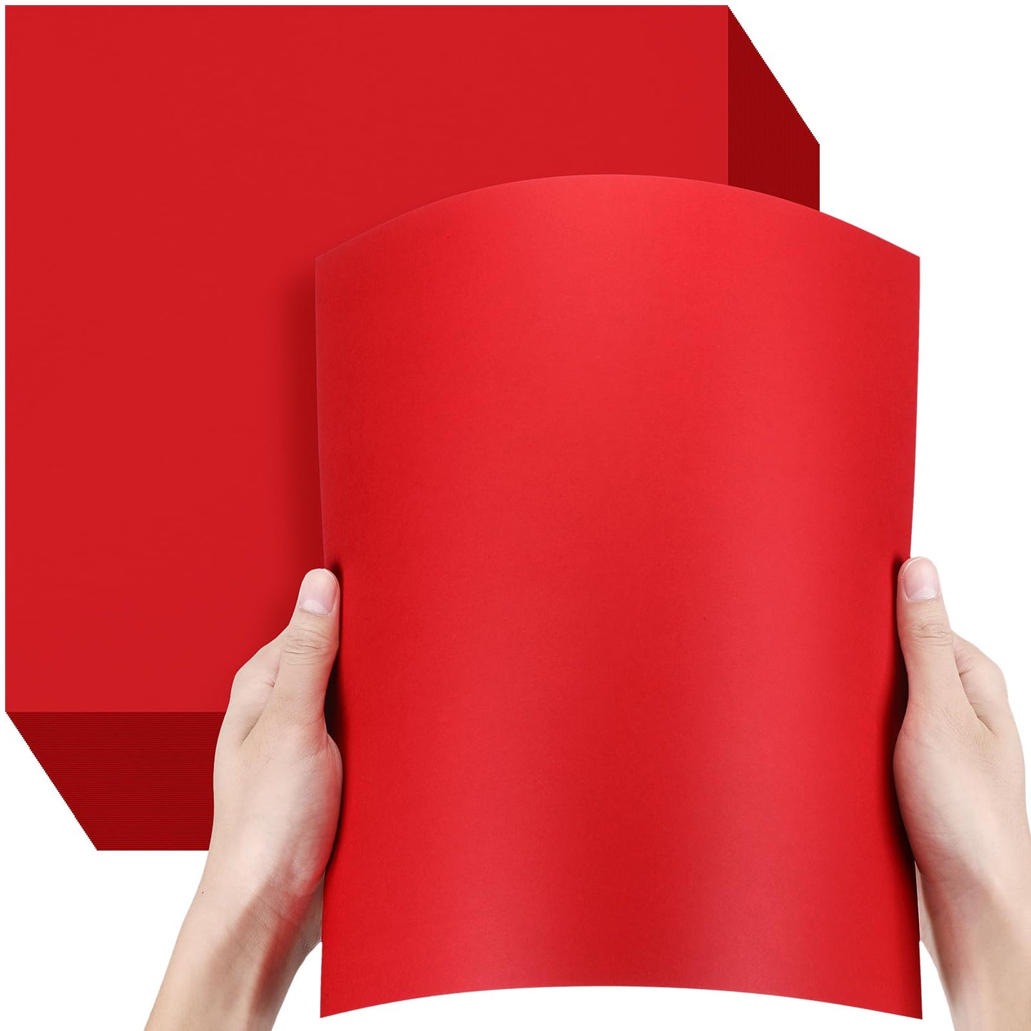 Ctosree 100 Sheets 12 x 12 Inches Cardstock Scrapbook Paper 180 GSM 65lb Cover 120 lb Thick Heavyweight Creative Card Making Supplies for Printer Invitations Menus Collection DIY Projects (Red)