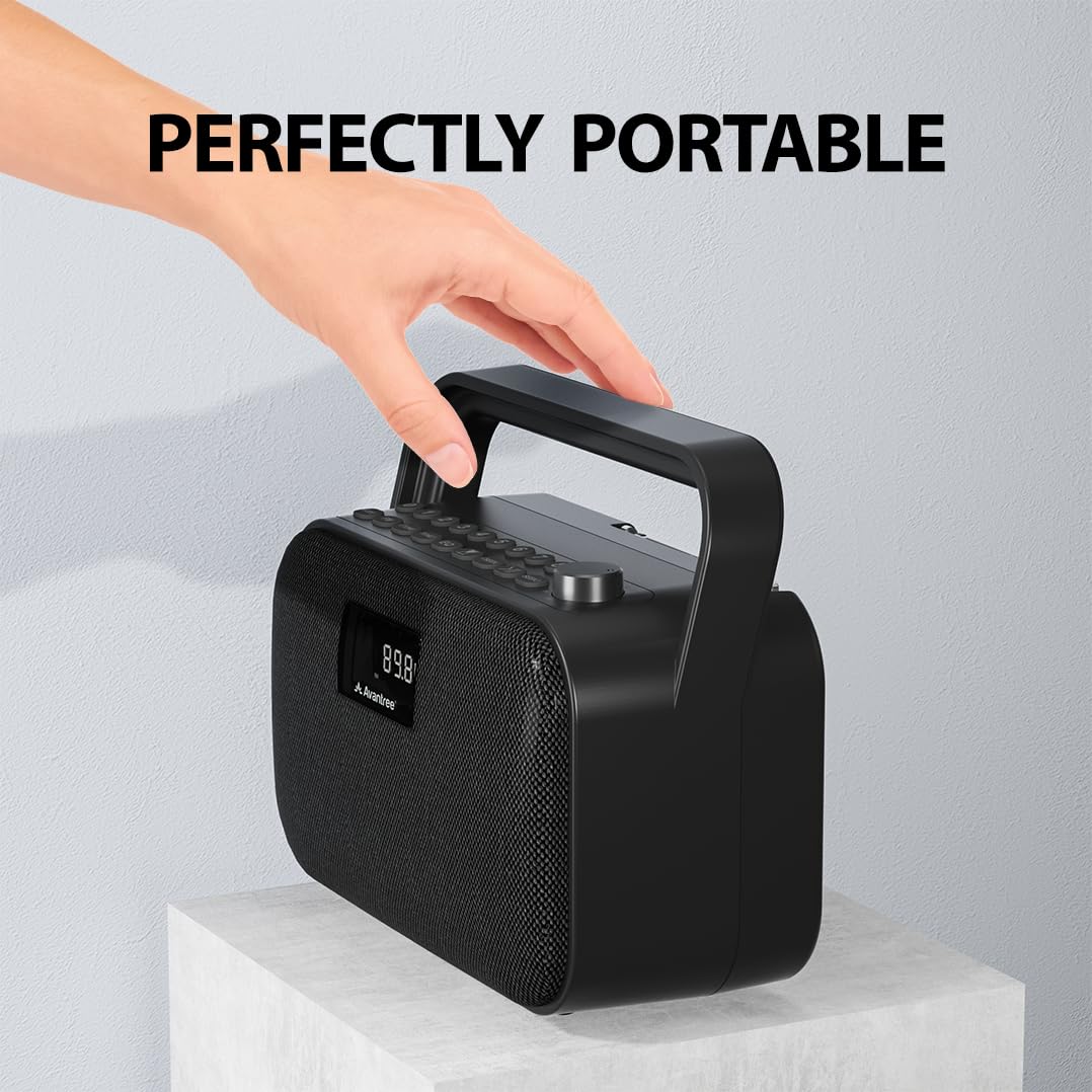 Avantree PowerByte - Portable Powerful 30W Stereo Bluetooth Speakers with Digital FM Radio & SD Card Player, 20hr Rechargeable Playtime, and Extended Range, Wireless & Wired Speaker & U Disk Player