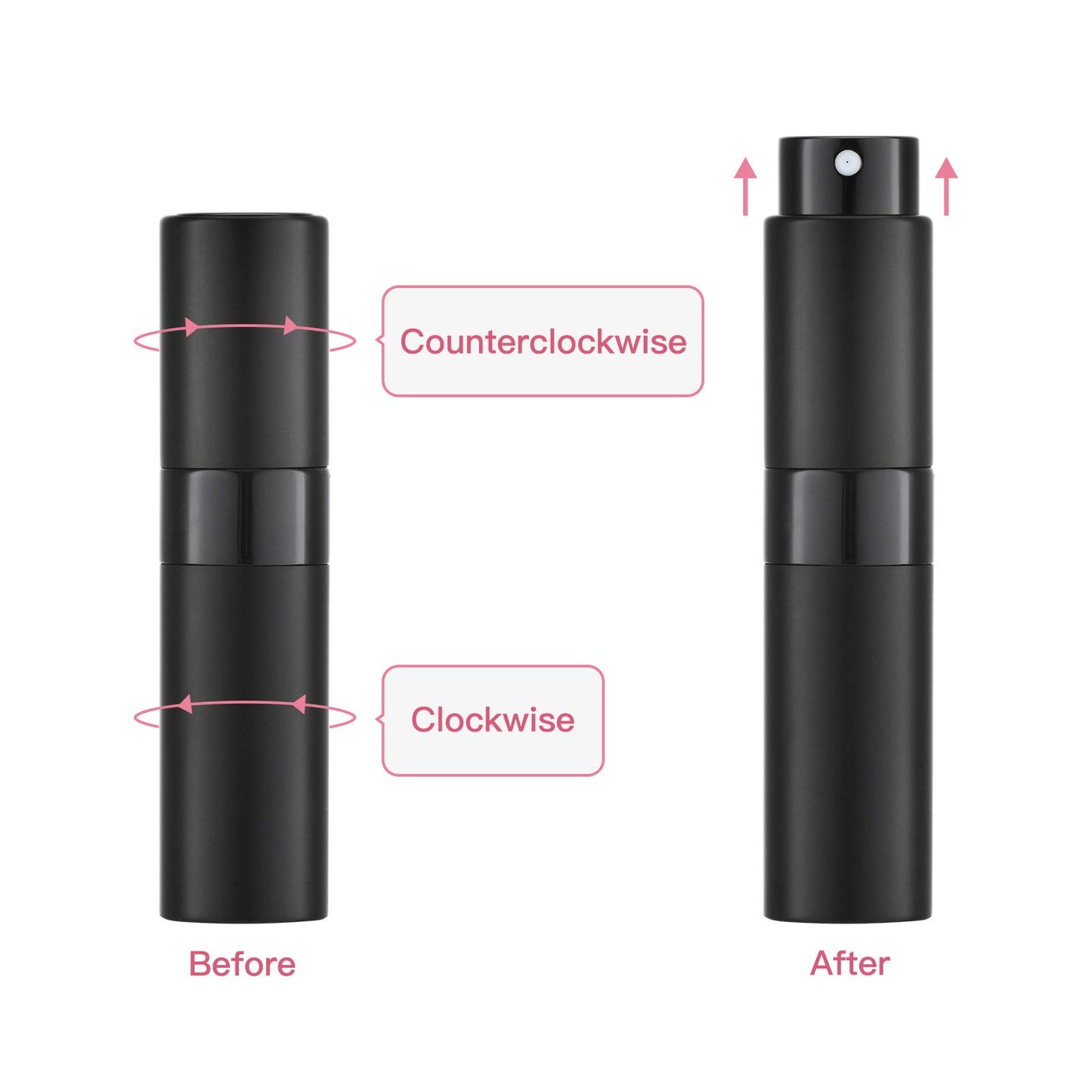 Tekson 10PCS 8ML Perfume Atomizer Travel, Refillable Cologne Containers, Dispenser Spray Empty Bottle for Mini Sprayer Size (black)