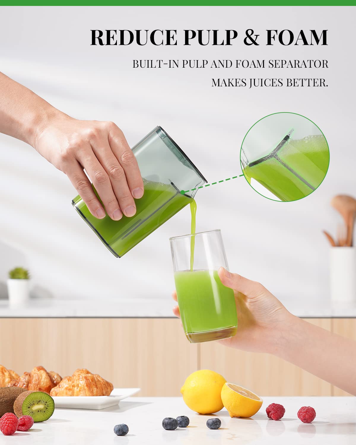 GDOR Juicer Machine, Electric Centrifugal Juicer with Titanium Enhanced Cut Disc, Dual Speeds with 2.5" Feed Chute, for Fruits and Veggies, Anti-Drip, Includes Cleaning Brush, BPA-Free Black