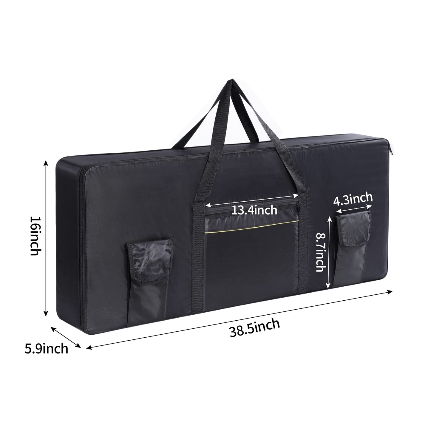 61 Key Keyboard Case, Keyboard Bag 38.5"x16"x5.9" Portable Water Repellency Keyboard Carrying Case with 3 Pockets (61 Key keybord Cover)