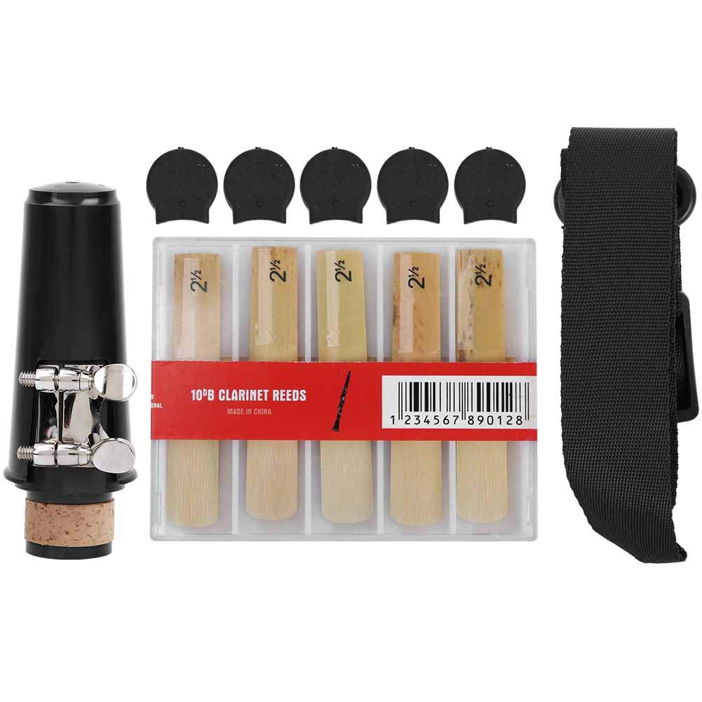 Clarinet Accessories Set, ABS Clarinet Mouthpiece & Neck Strap & Clarinet Reed & Thumb Pad Kit Instrument AccessoriesAccessories for wind instruments